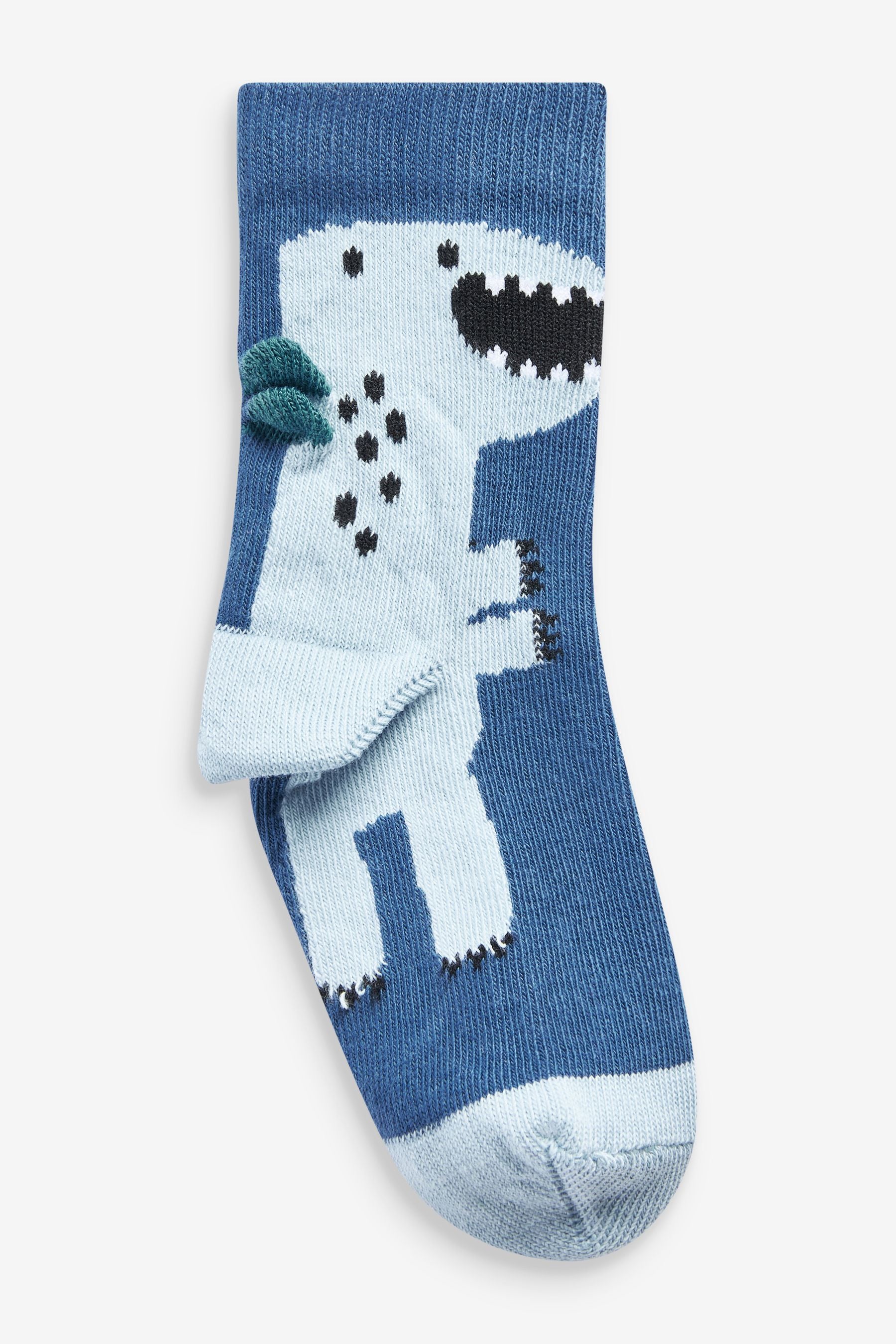 Blue Dino Cotton Rich Socks 7 Pack