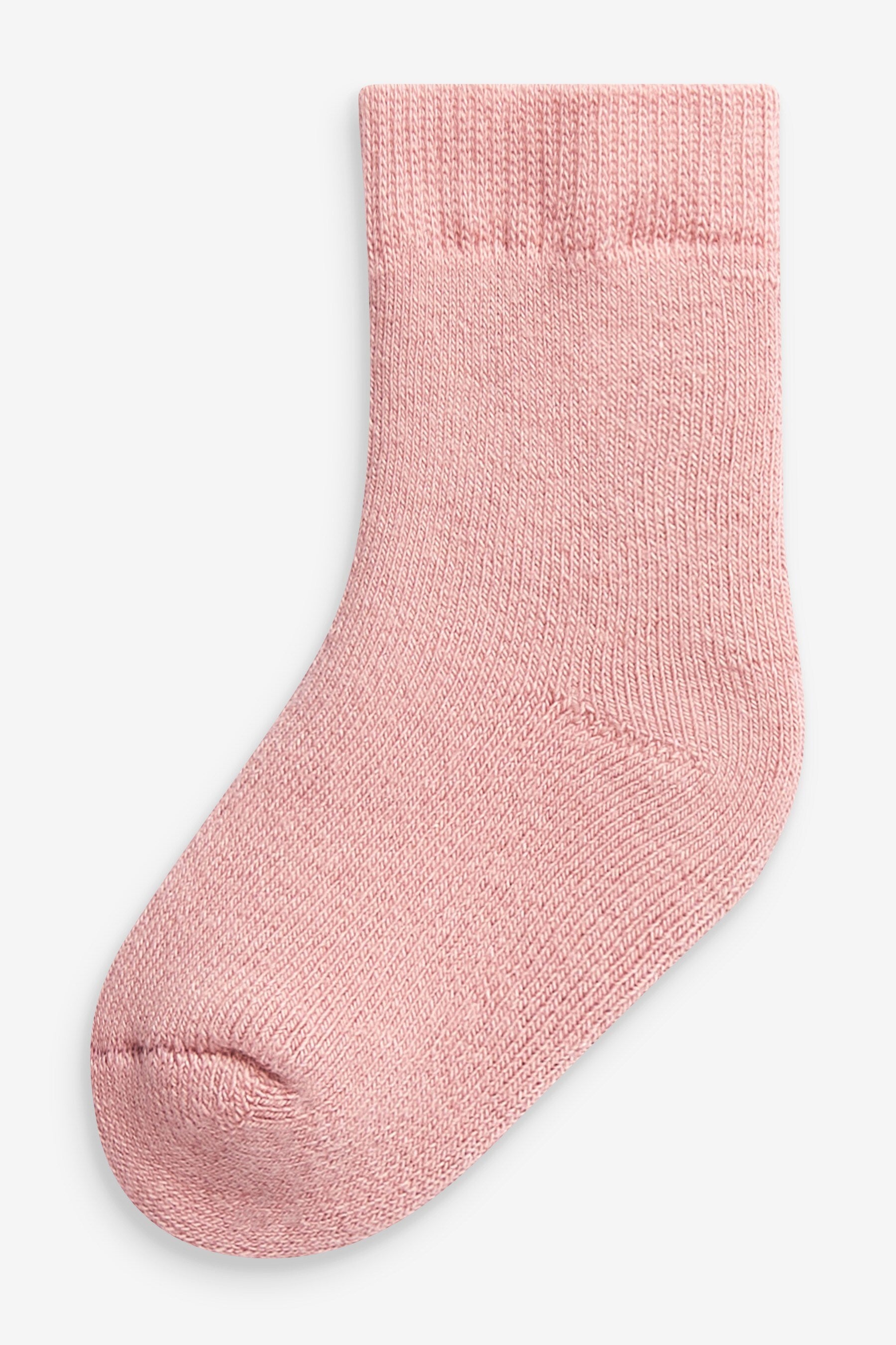 Pink 5 Pack Towelling Socks (0mths-2yrs)