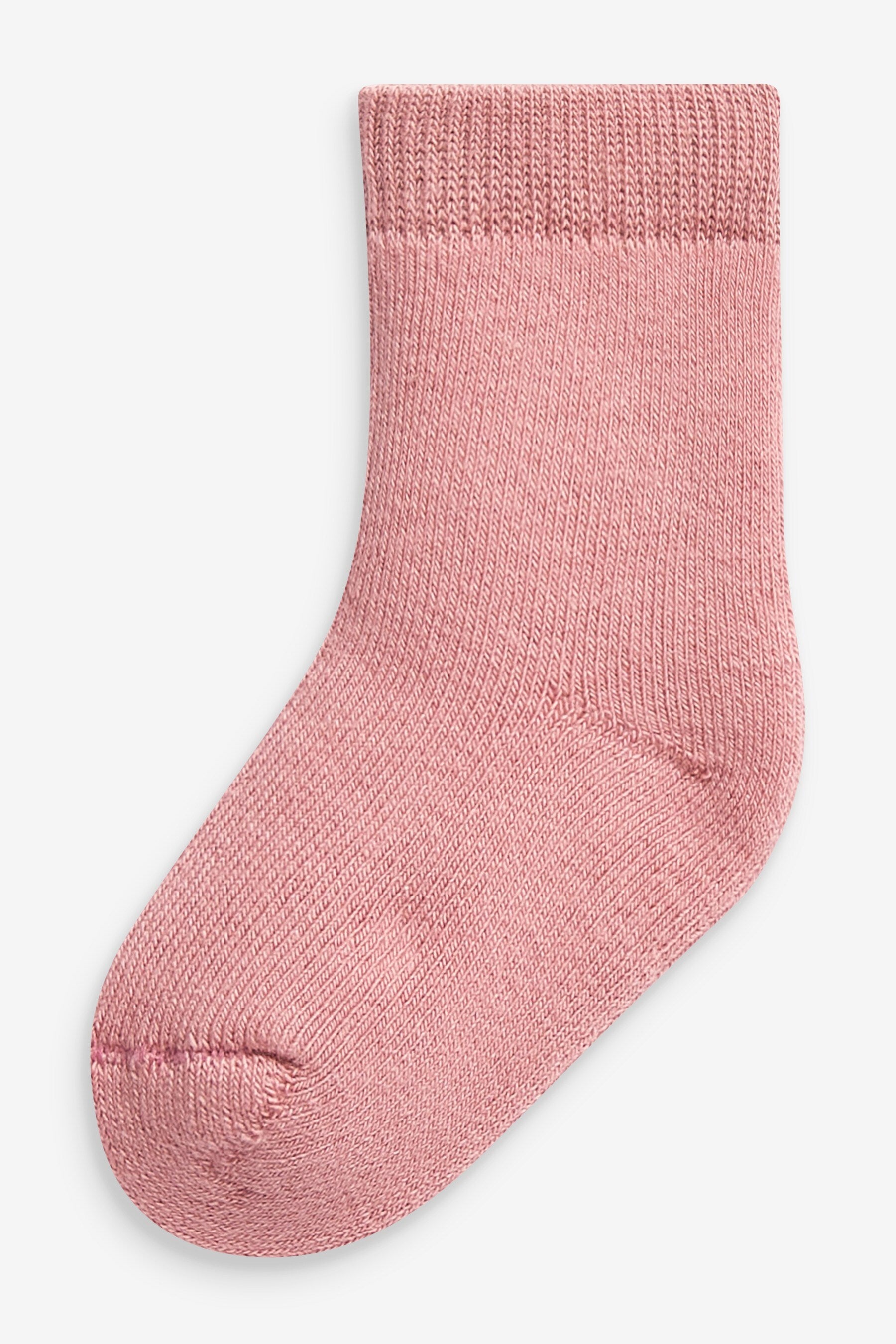 Pink 5 Pack Towelling Socks (0mths-2yrs)