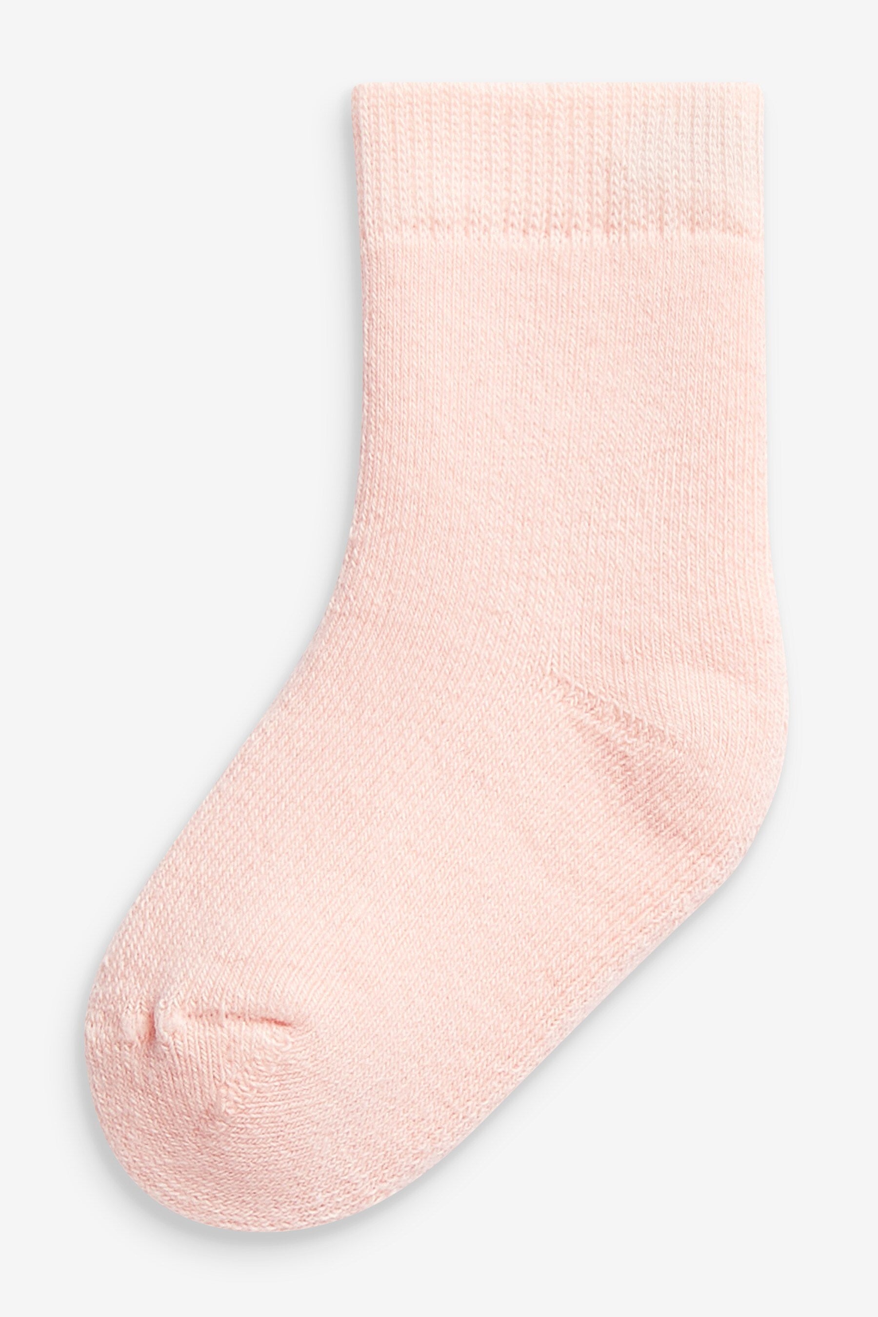 Pink 5 Pack Towelling Socks (0mths-2yrs)