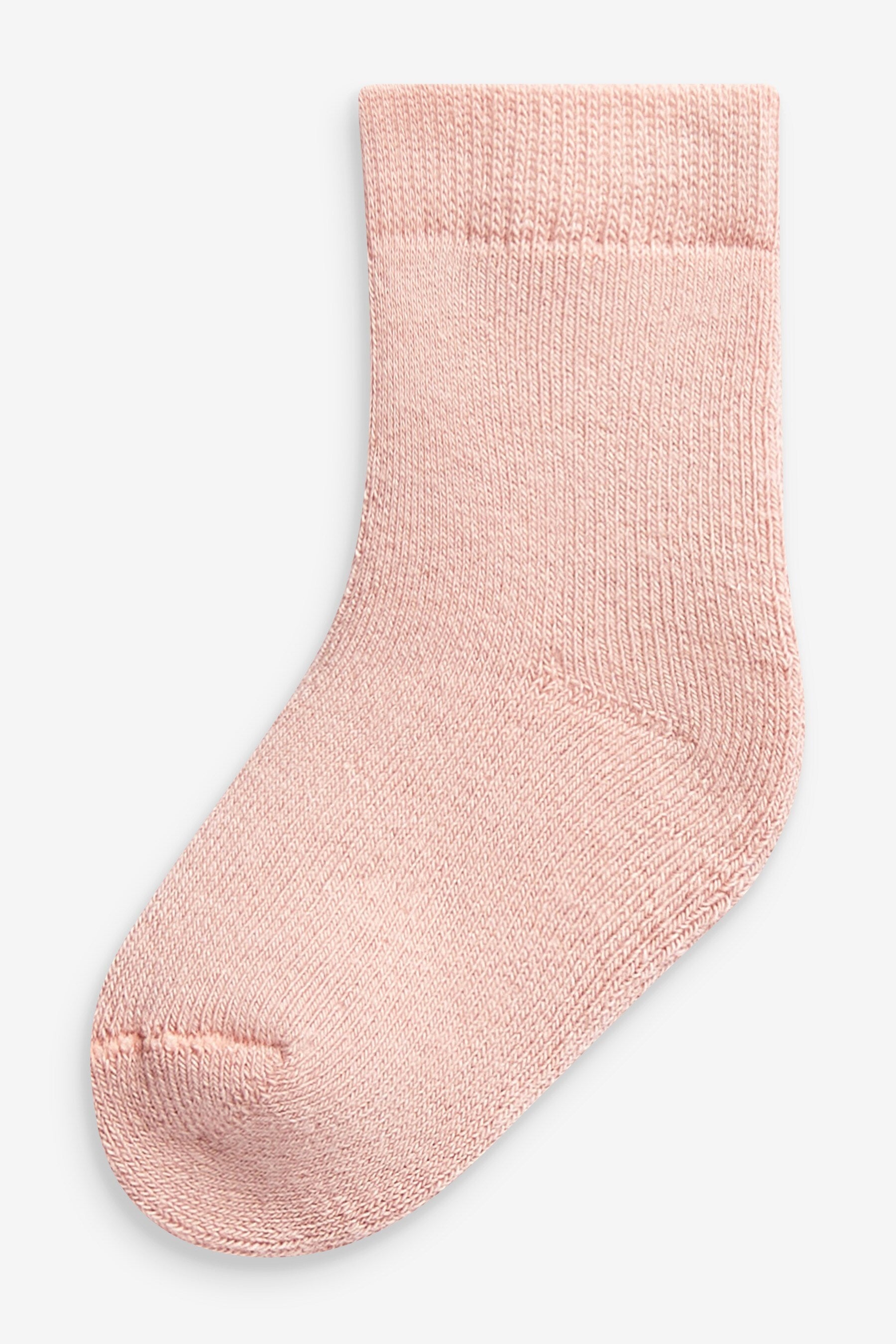 Pink 5 Pack Towelling Socks (0mths-2yrs)