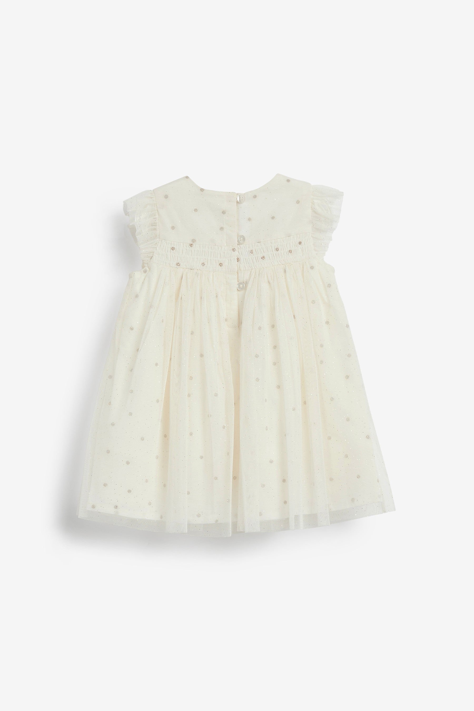 Cream/Gold Baby Sparkle Occasion Dress (0mths-2yrs)