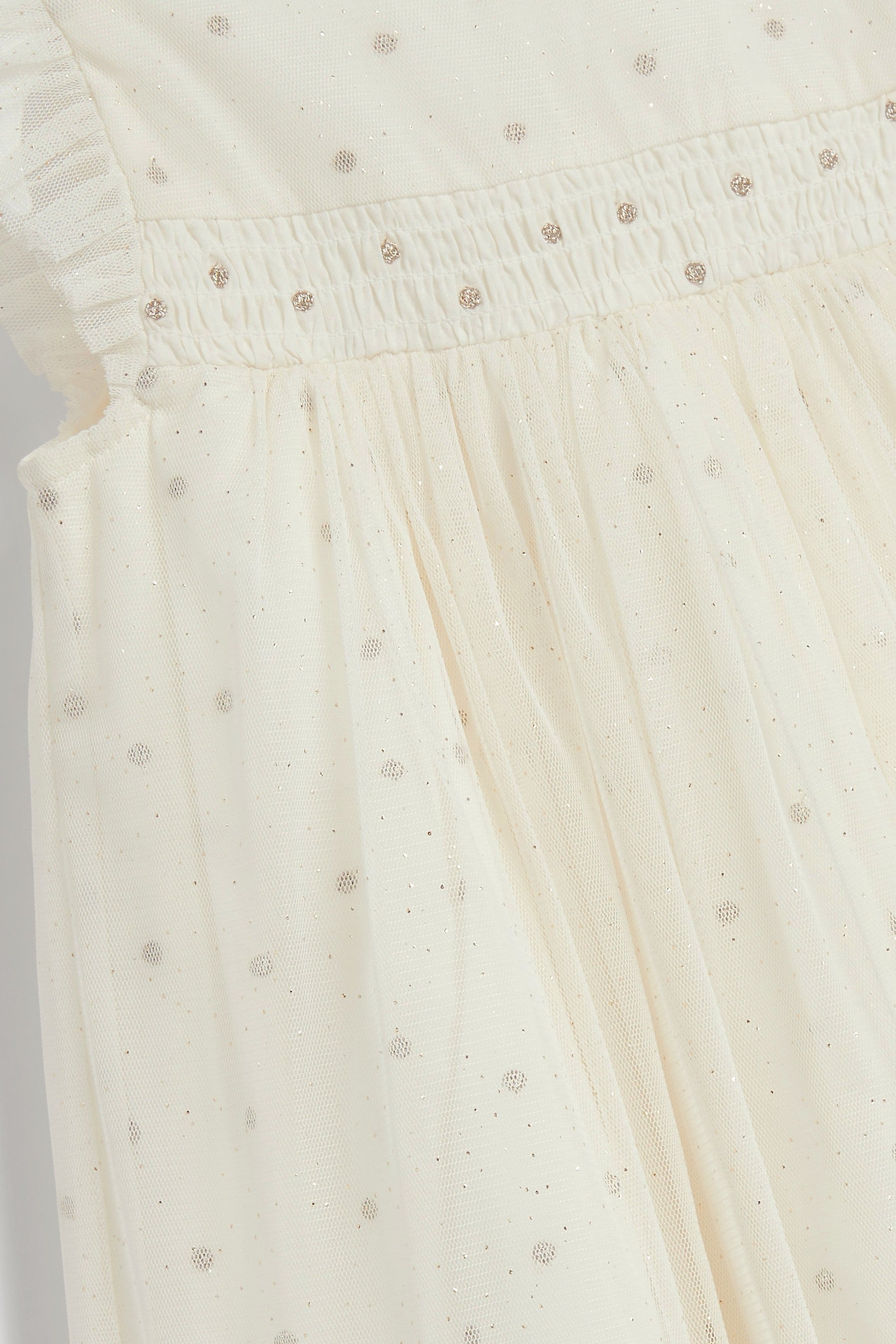 Cream/Gold Baby Sparkle Occasion Dress (0mths-2yrs)