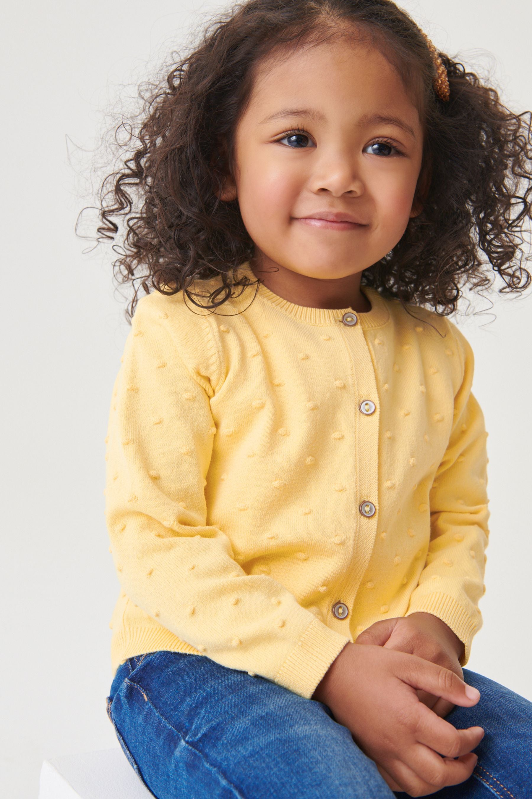 Lemon Yellow Bobble Cardigan (3mths-10yrs)