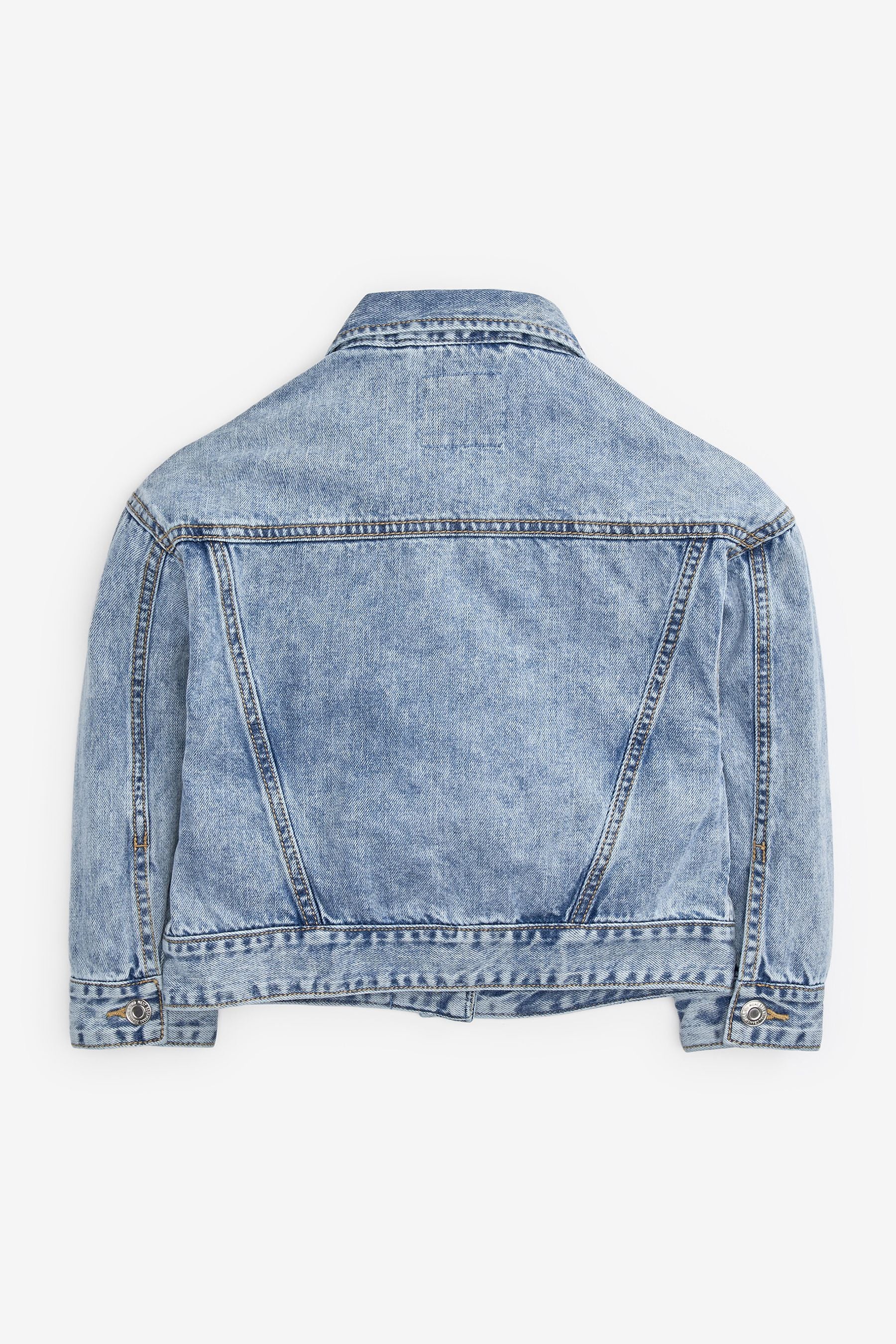 Mid Blue Denim Oversized Denim Western Jacket (3-16yrs)