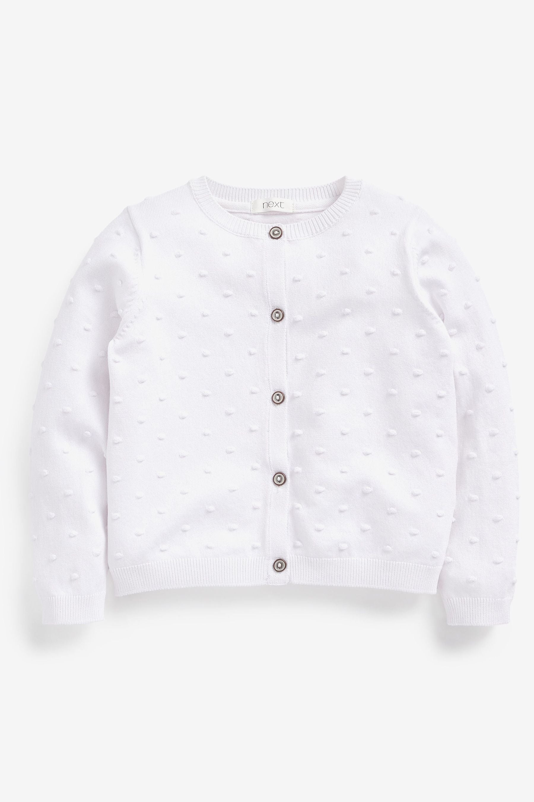 White Bobble Cardigan (3mths-10yrs)