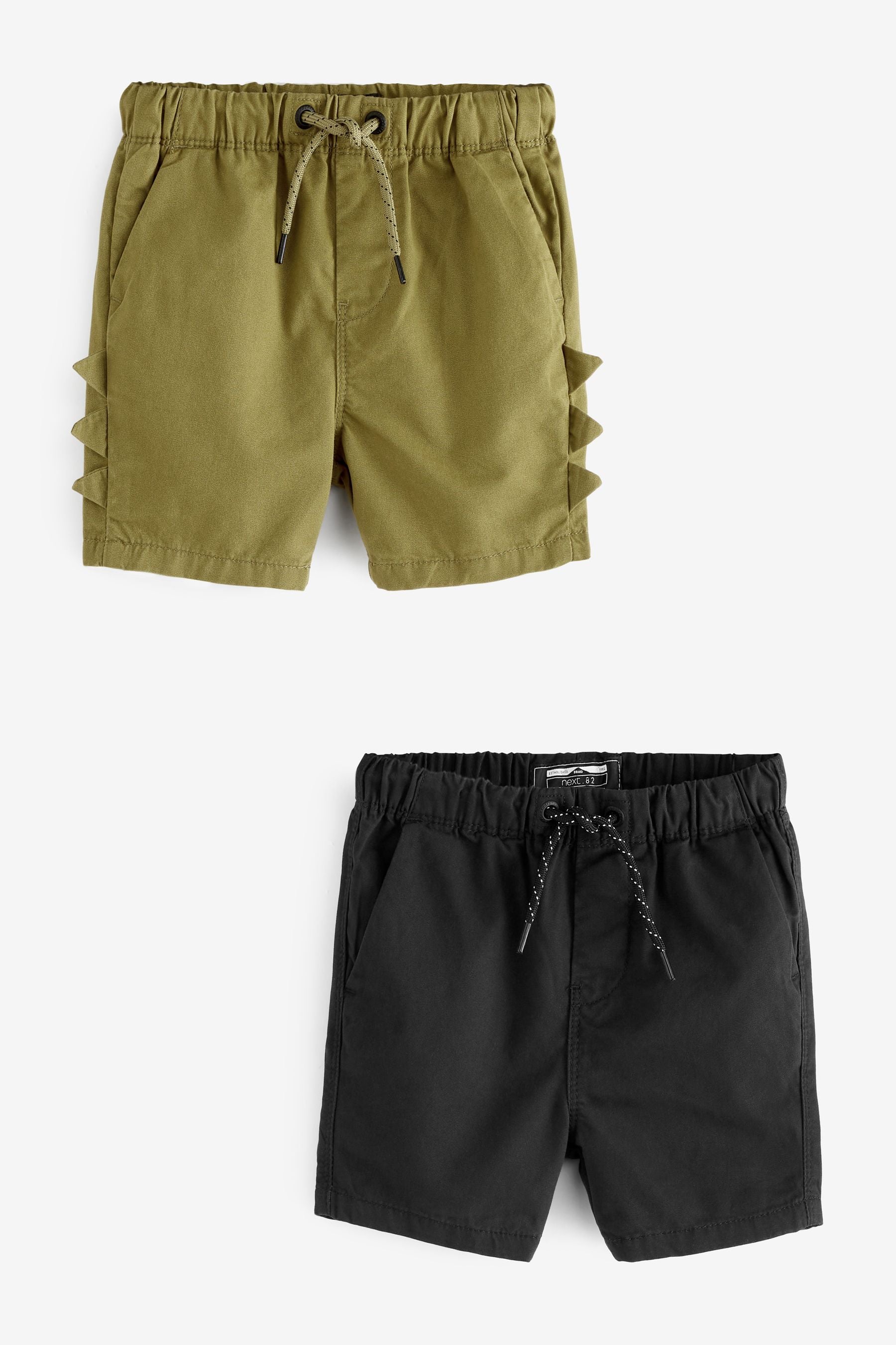 Black Khaki Green 2 Pack Spike Shorts (3mths-7yrs)