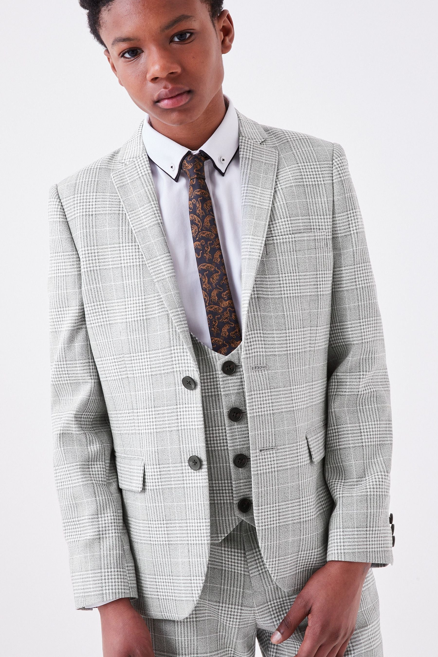 Grey Check Suit: Jacket (12mths-16yrs)