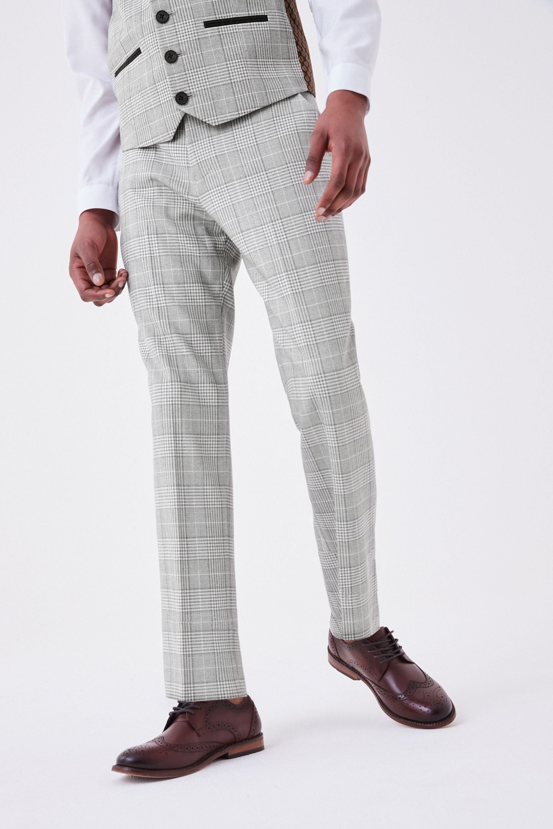 Grey Check Suit: Trousers (12mths-16yrs)