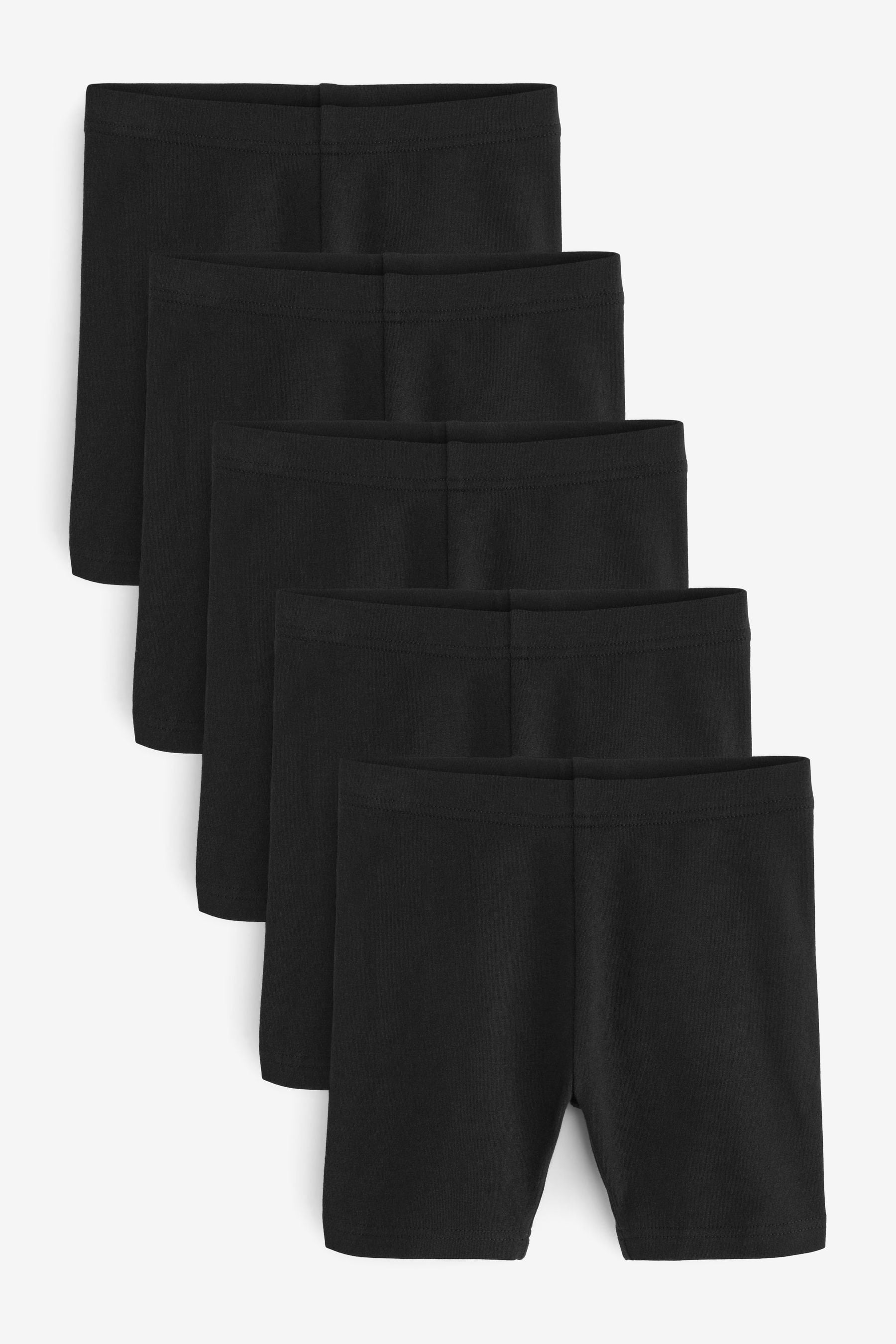 Black 5 Pack Cotton Rich Stretch Cycle Shorts (3-16yrs)