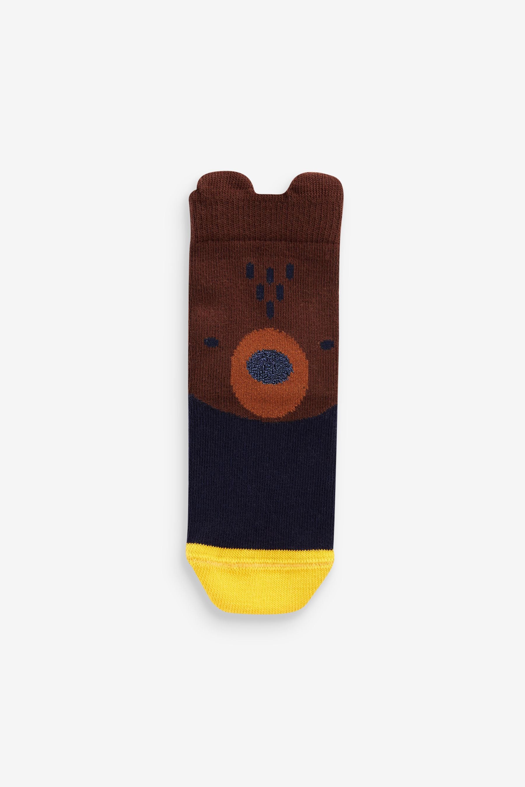 Blue/Orange Woodland Character 7 Pack Cotton Rich Socks