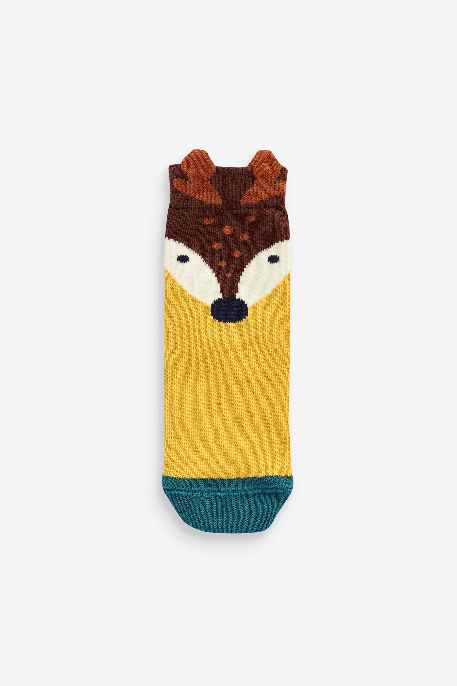 Blue/Orange Woodland Character 7 Pack Cotton Rich Socks