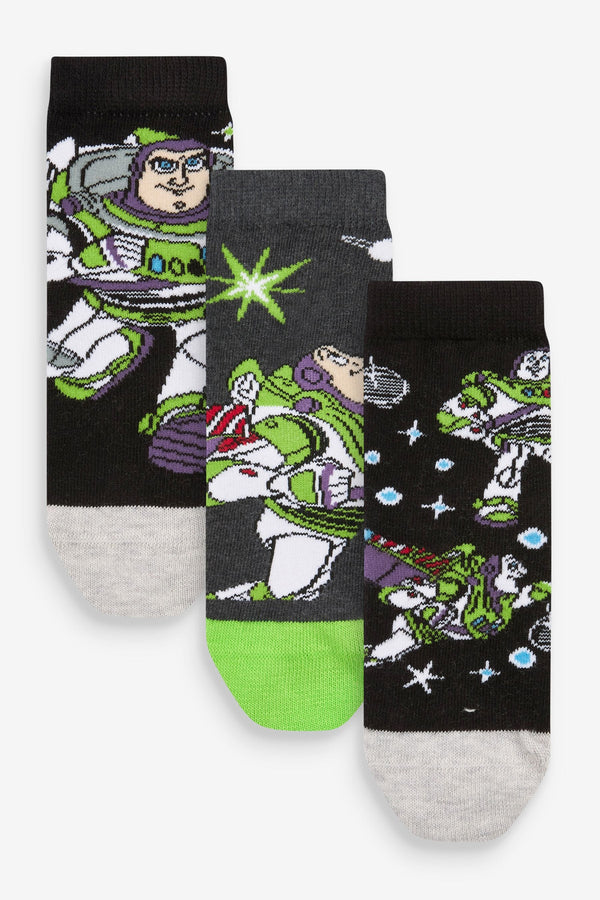 Buzz Lightyear Blue Cotton Rich Socks 3 Packs