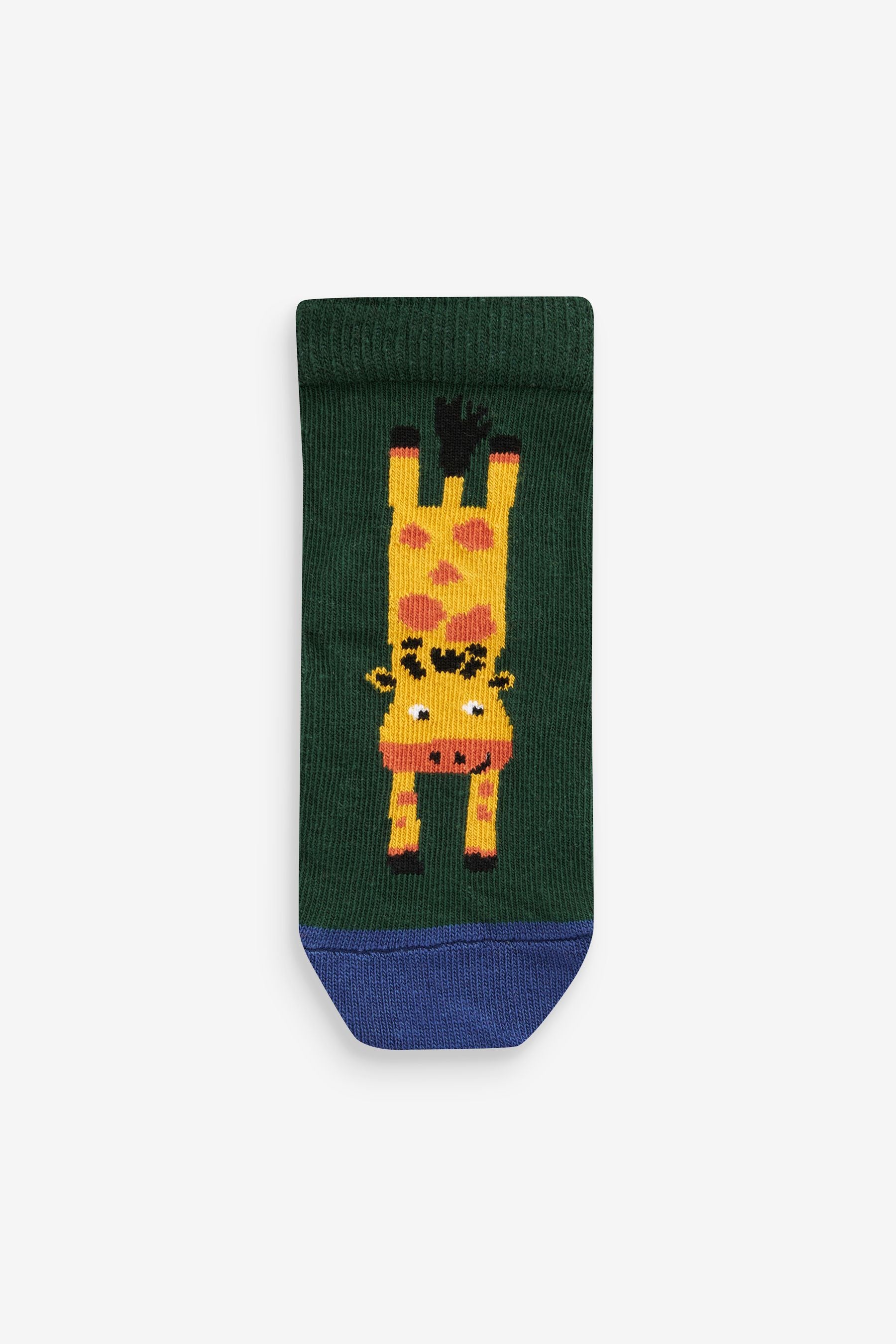 Green/Blue Animal 10 Pack Cotton Rich Socks