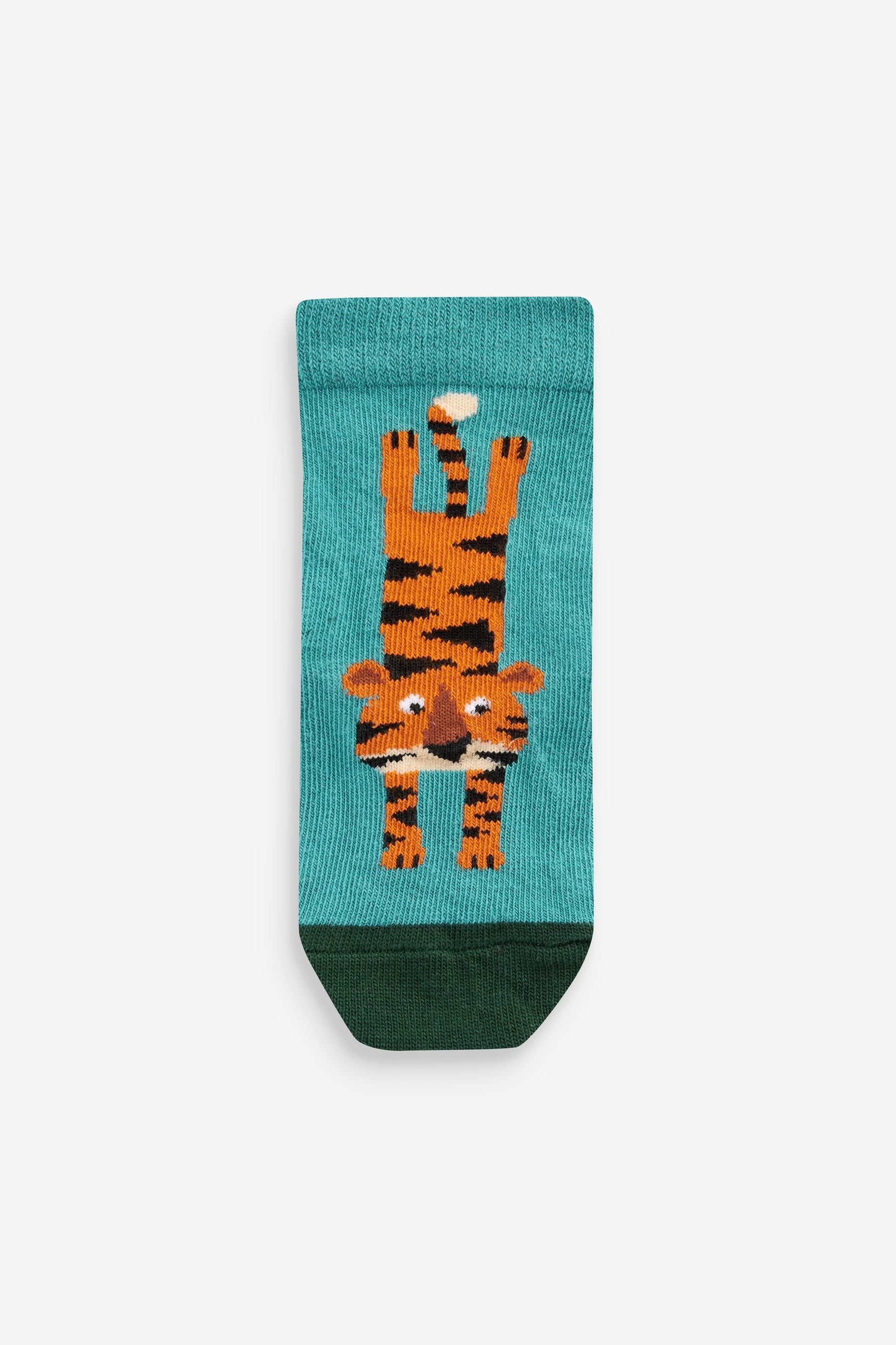 Green/Blue Animal 10 Pack Cotton Rich Socks