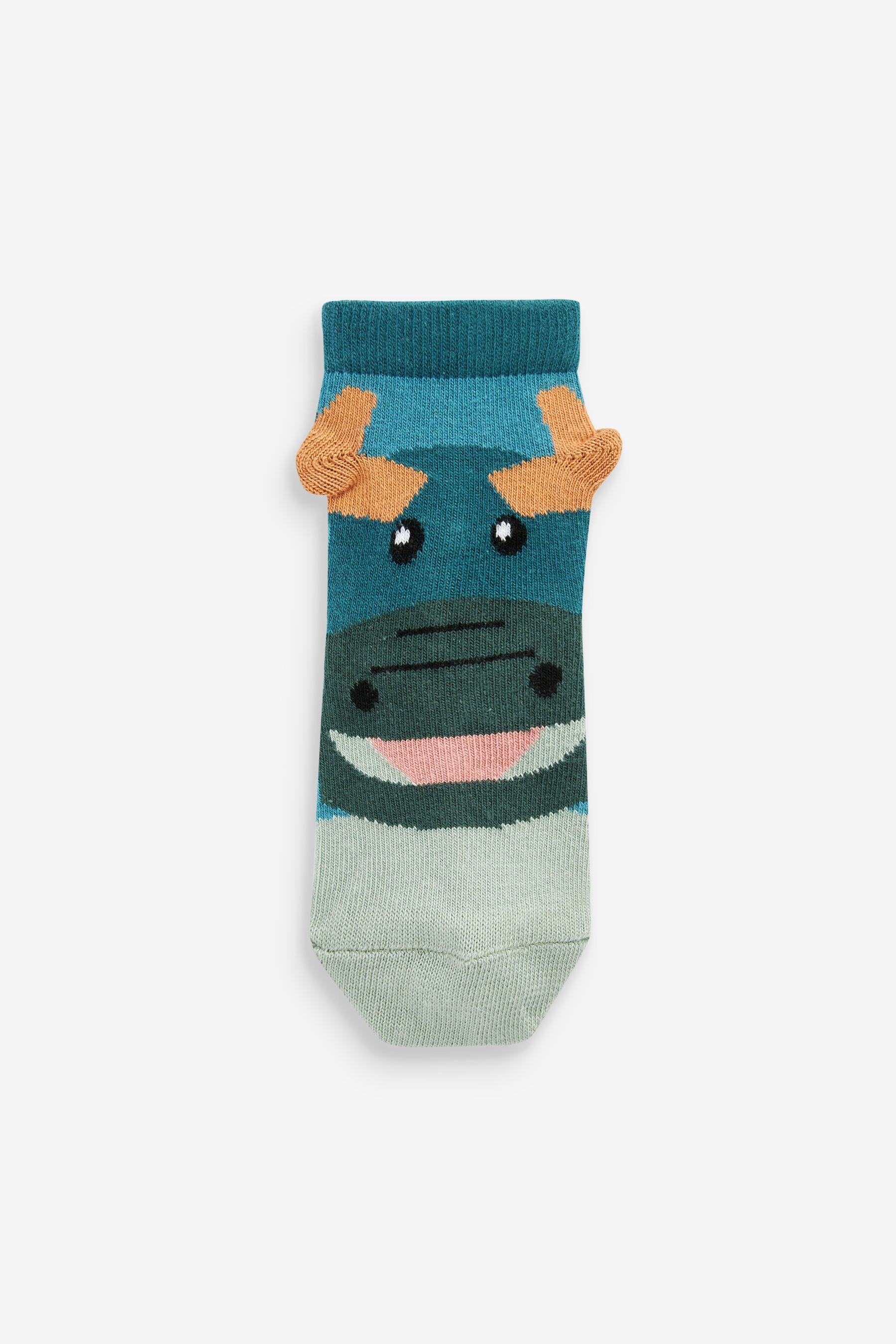 Teal Blue Knights And Dragons 5 Pack Cotton Rich Socks