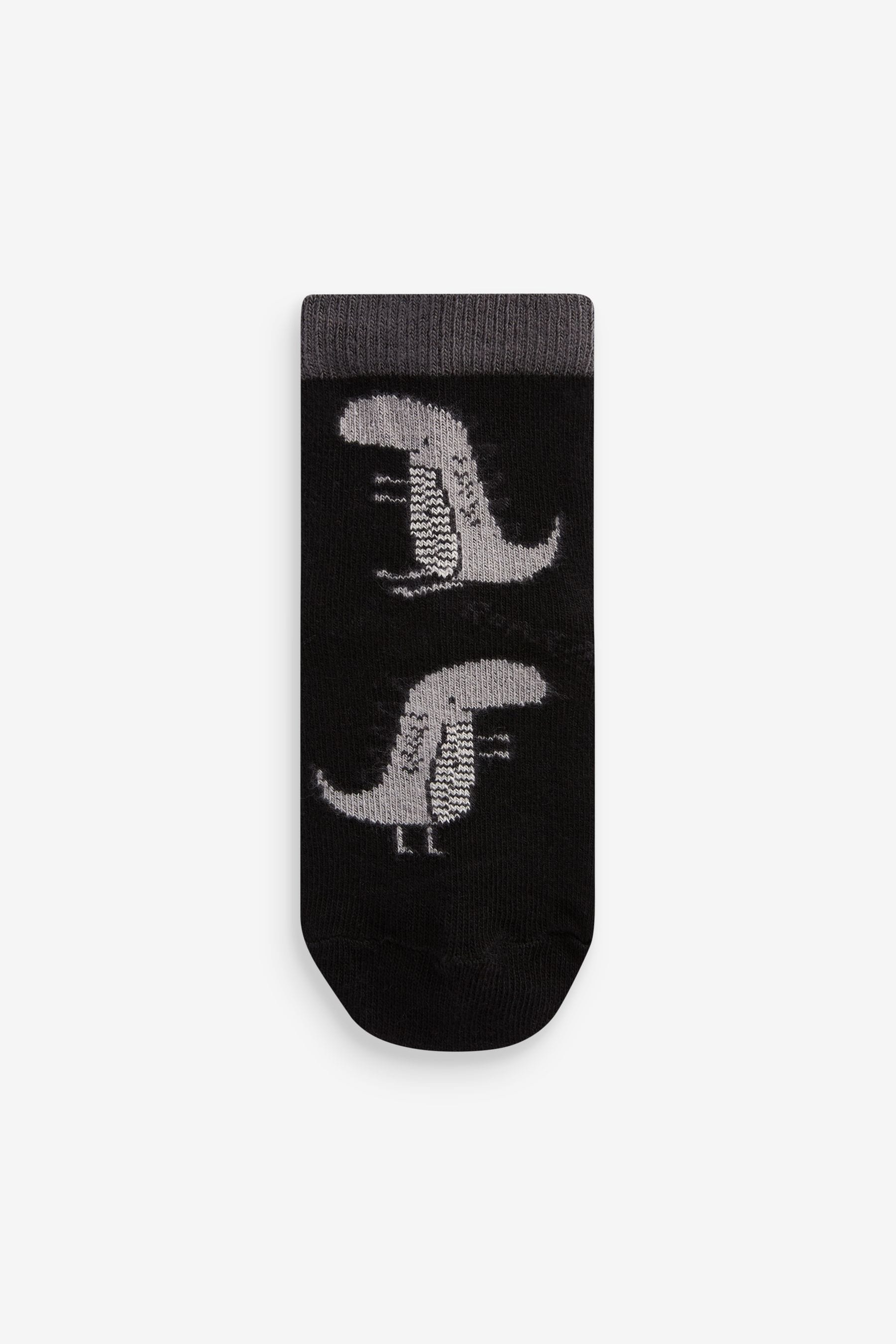 Black/Grey Dinosaur Cotton Rich Socks 7 Pack