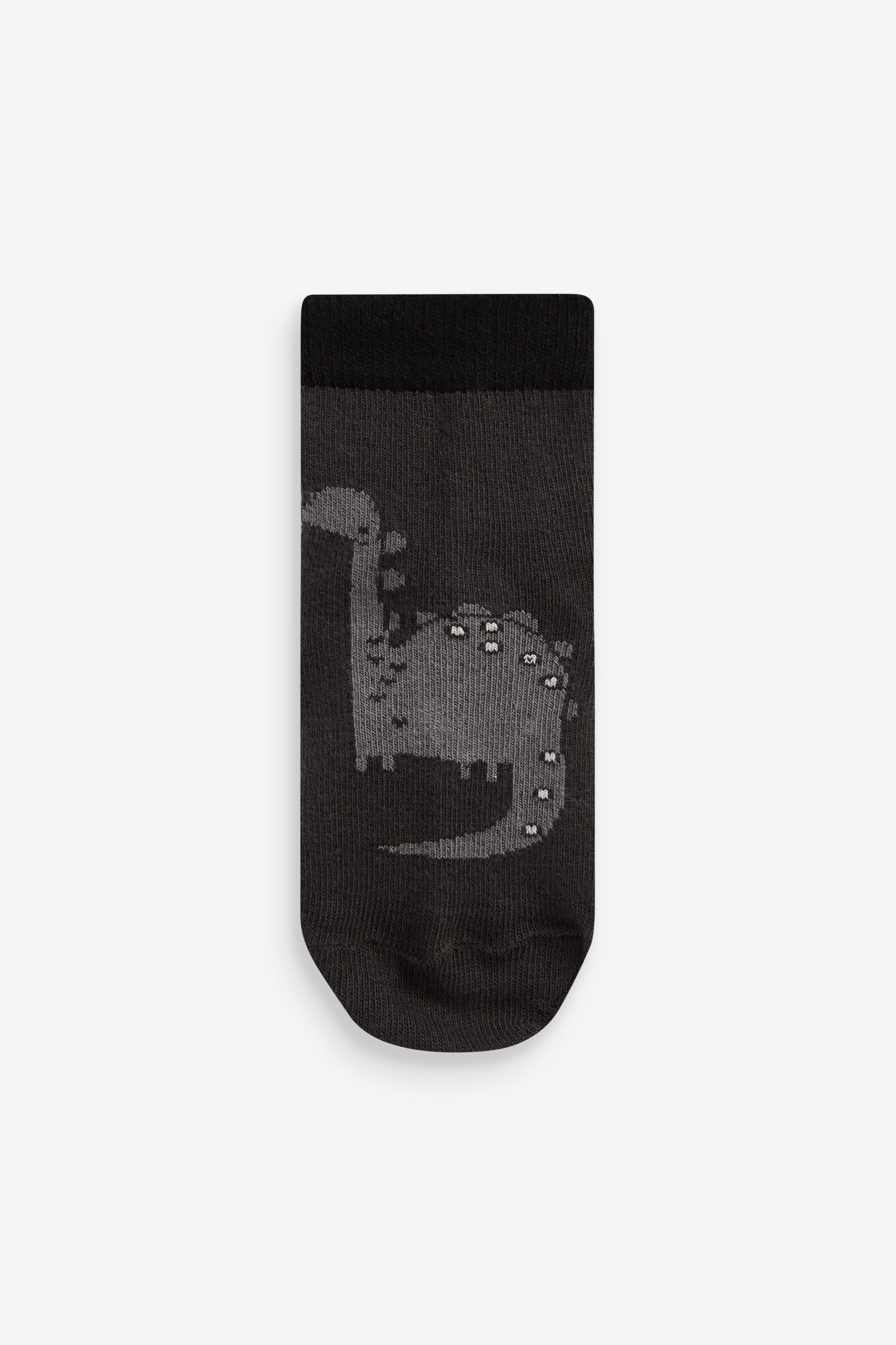 Black/Grey Dinosaur Cotton Rich Socks 7 Pack