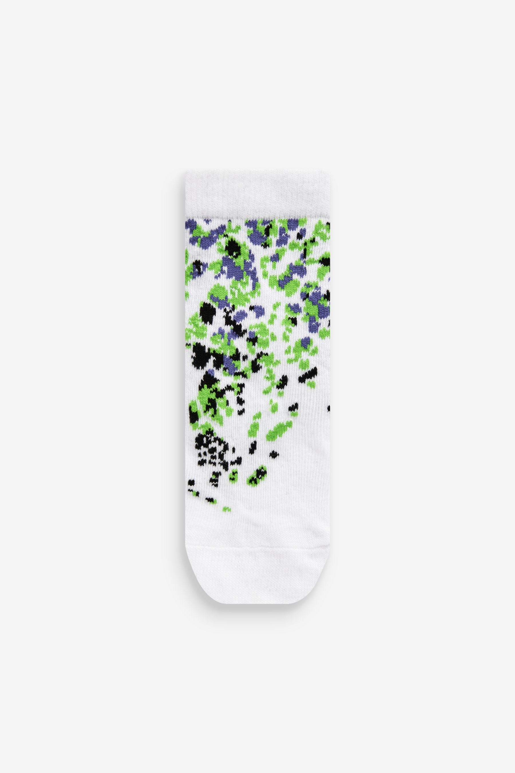 White Graffiti Smile 5 Pack Cotton Rich Socks