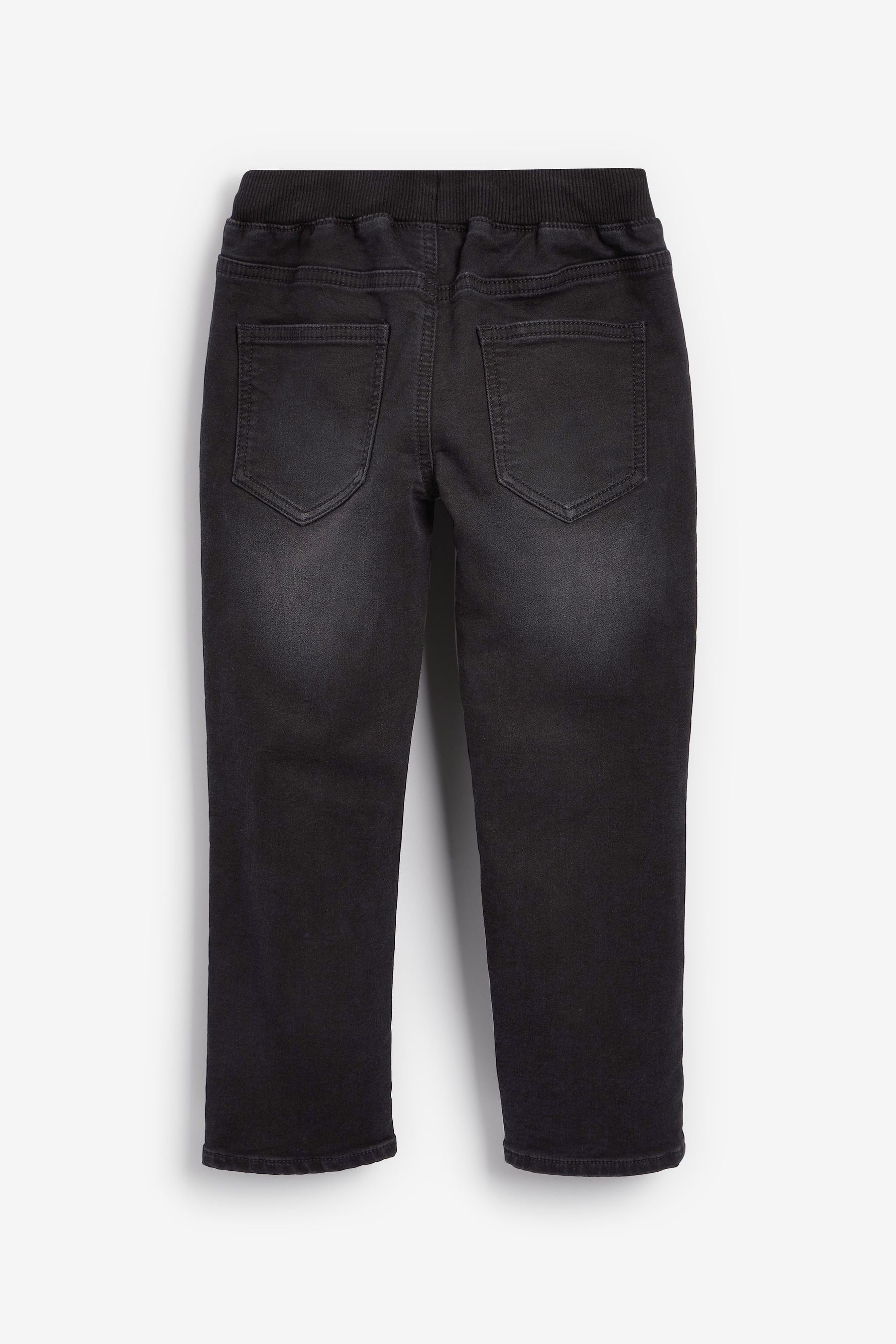 Rib Waist Black Jersey Jeans (3-16yrs)