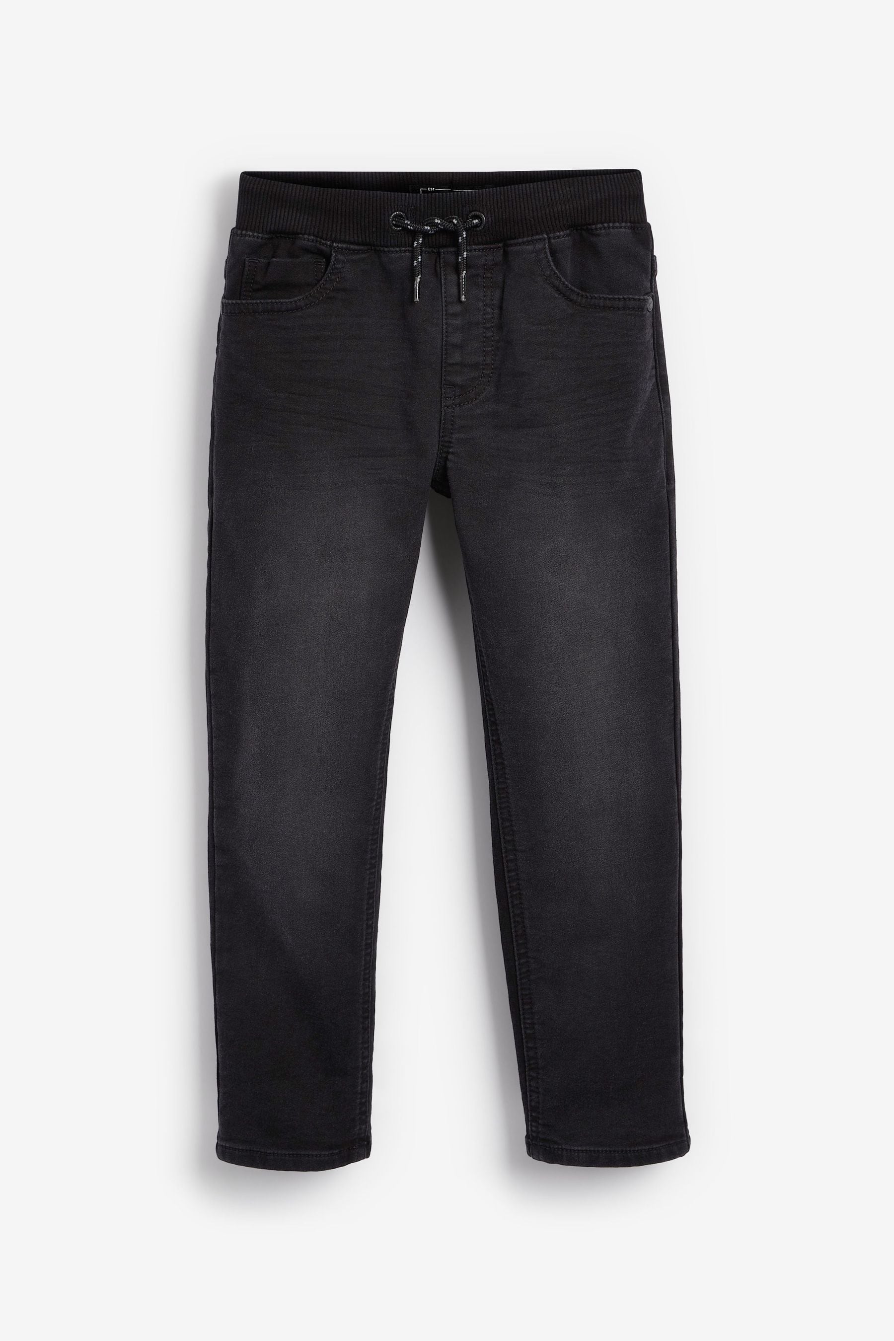 Rib Waist Black Jersey Jeans (3-16yrs)