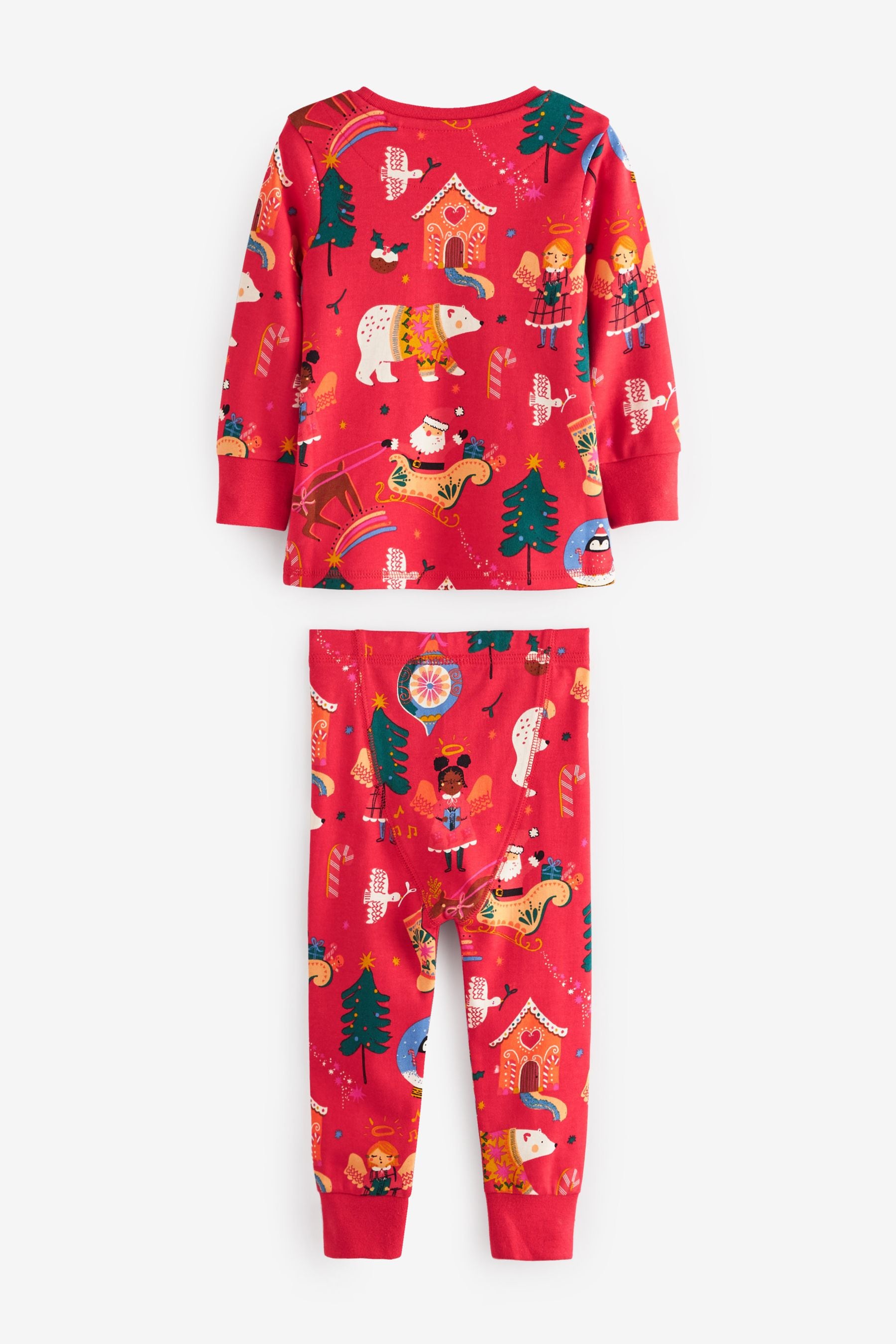 Red Christmas Printed Long Sleeve Pyjamas (9mths-12yrs)