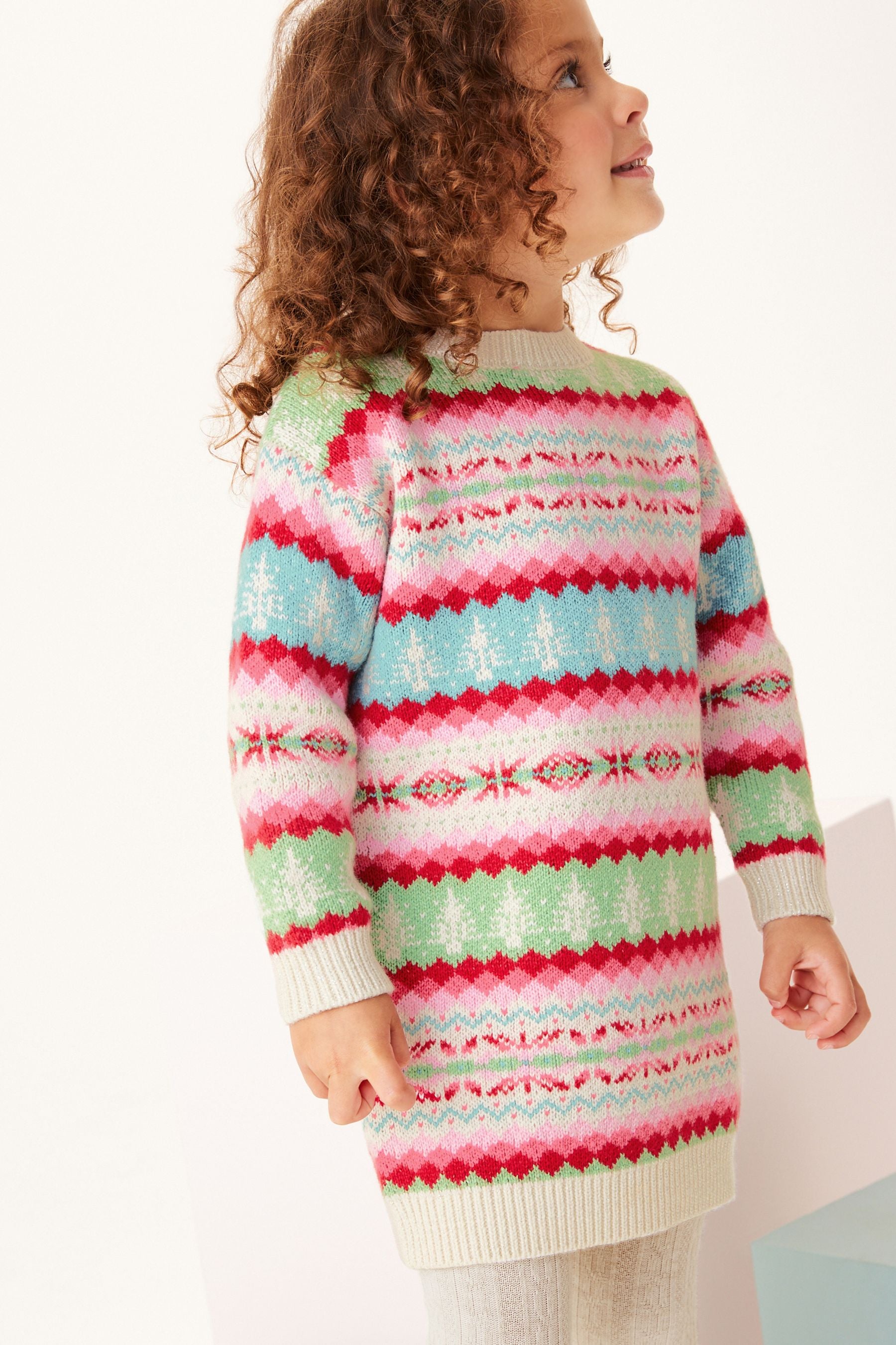 Multi Fairisle Pattern Jumper Dress (3mths-10yrs)