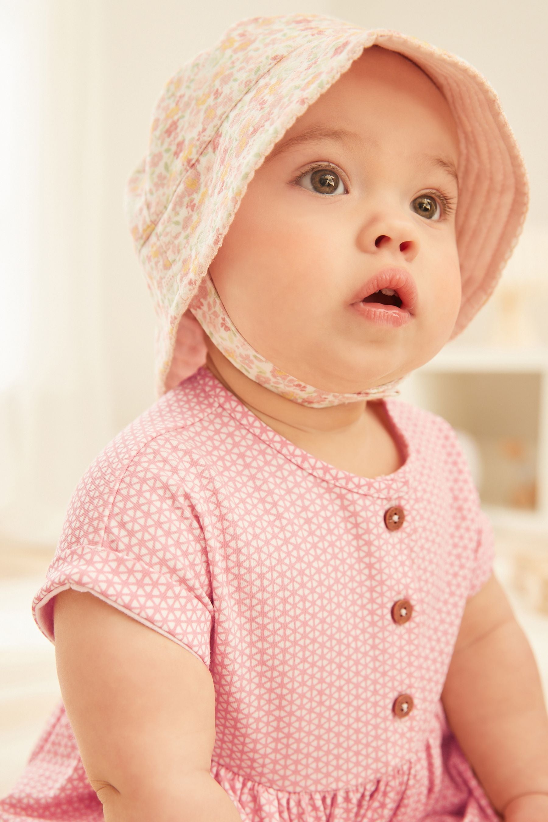 Pink Baby Geometric Print Dress (0mths-2yrs)