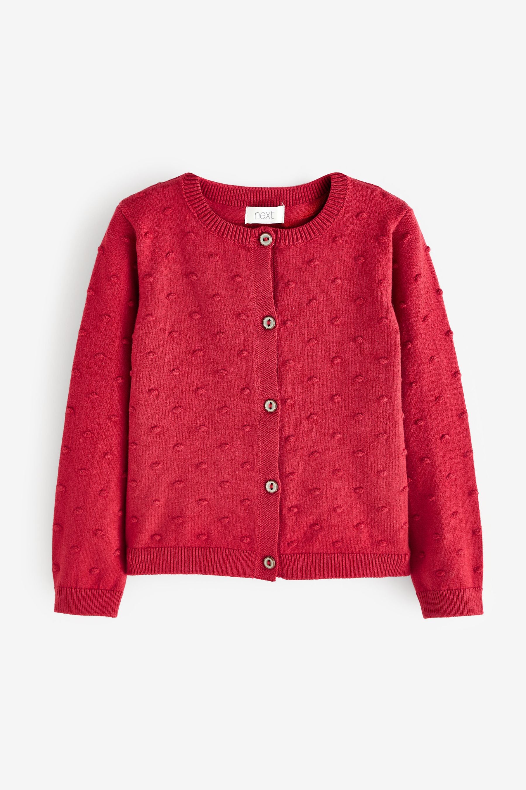 Red Bobble Cardigan (3mths-10yrs)