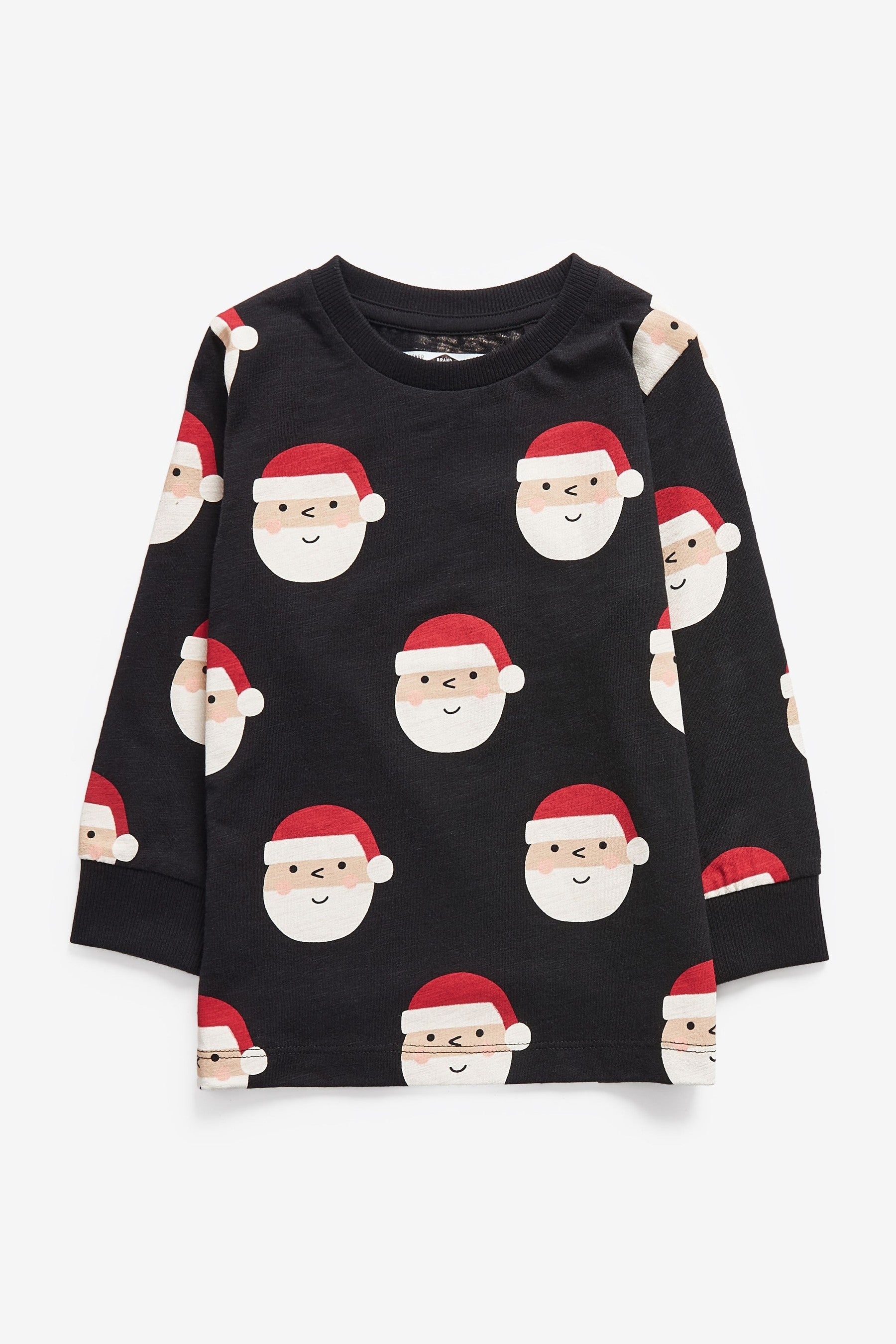 Christmas All-Over Santa Print Long Sleeve Christmas T-Shirt (3mths-8yrs)