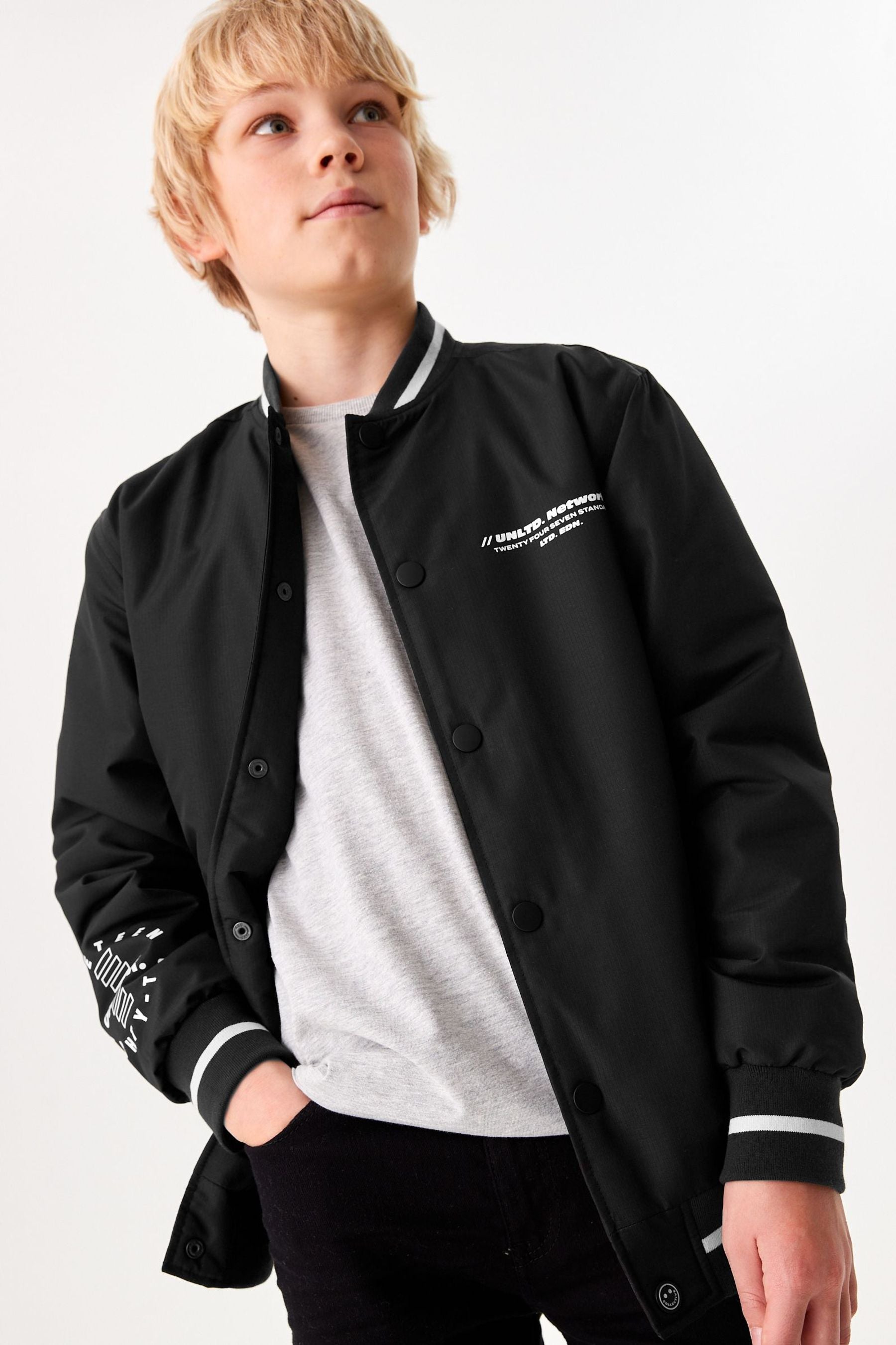 Black Bomber Jacket (3-16yrs)