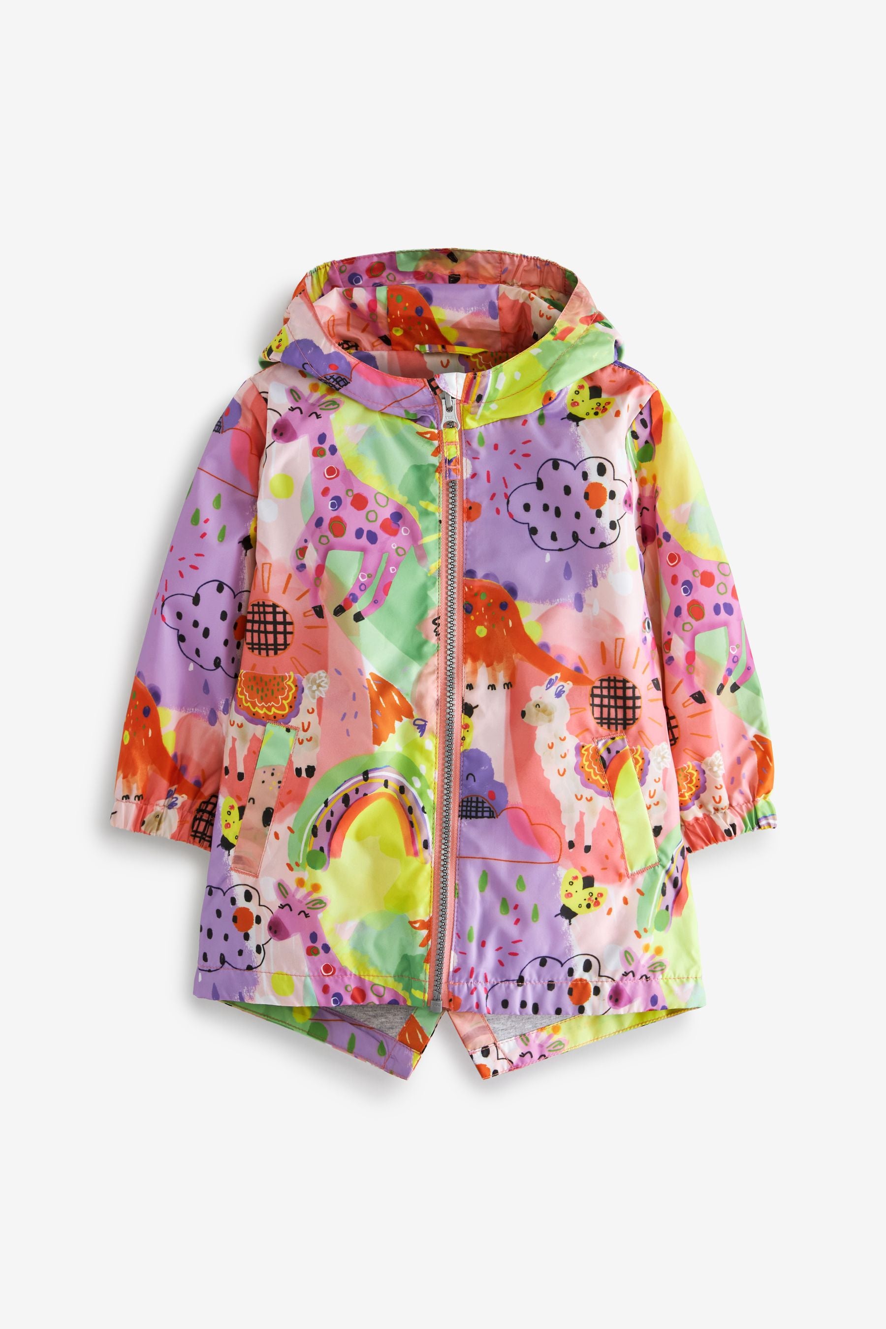 Multi Pink Bright Character Shower Resistant Printed Cagoule (3mths-7yrs)