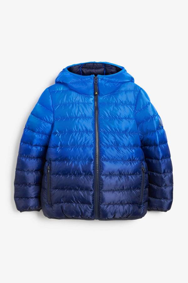 Cobalt Blue Dip Dye Quilted Midweight Hooded Coat (3-16yrs)