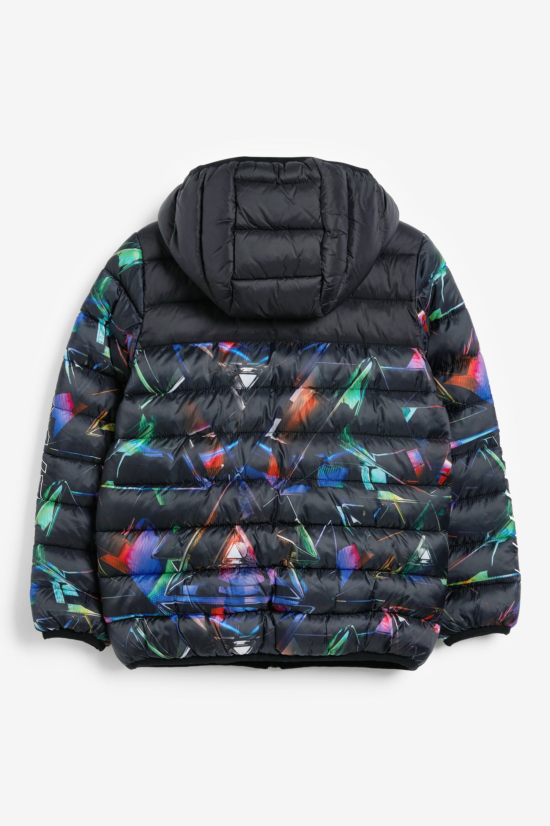 Black Galactic Print Puffer Jacket (3-17yrs)