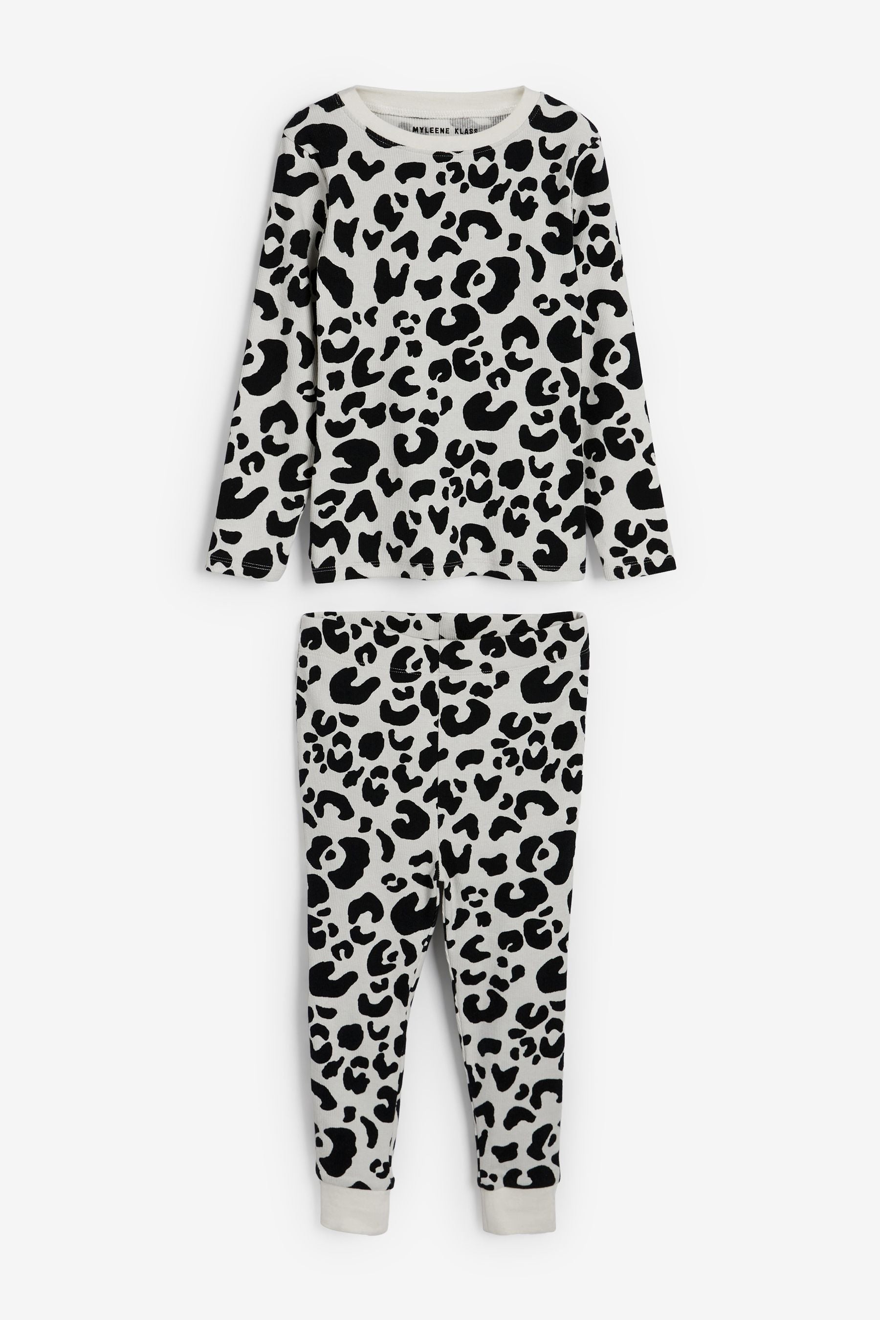 Animal Print Myleene Klass Kids Animal Print Rib Pyjamas 2 Pack