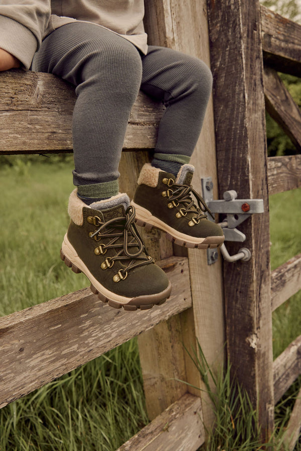 Khaki Green Thermal Thinsulate Lined Hiker Boots