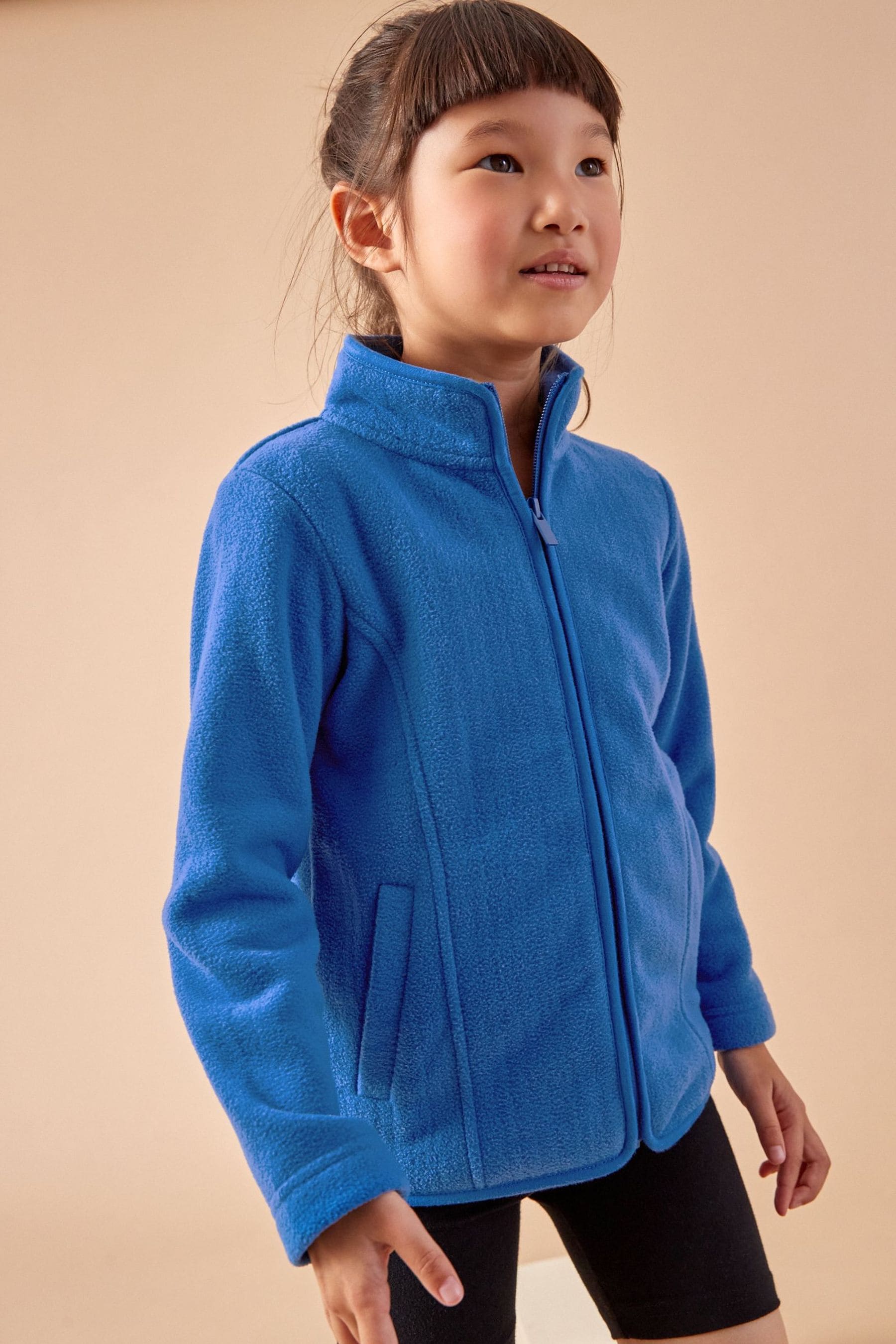 Blue Zip-Up Fleece Jacket With Pockets (3-16yrs)