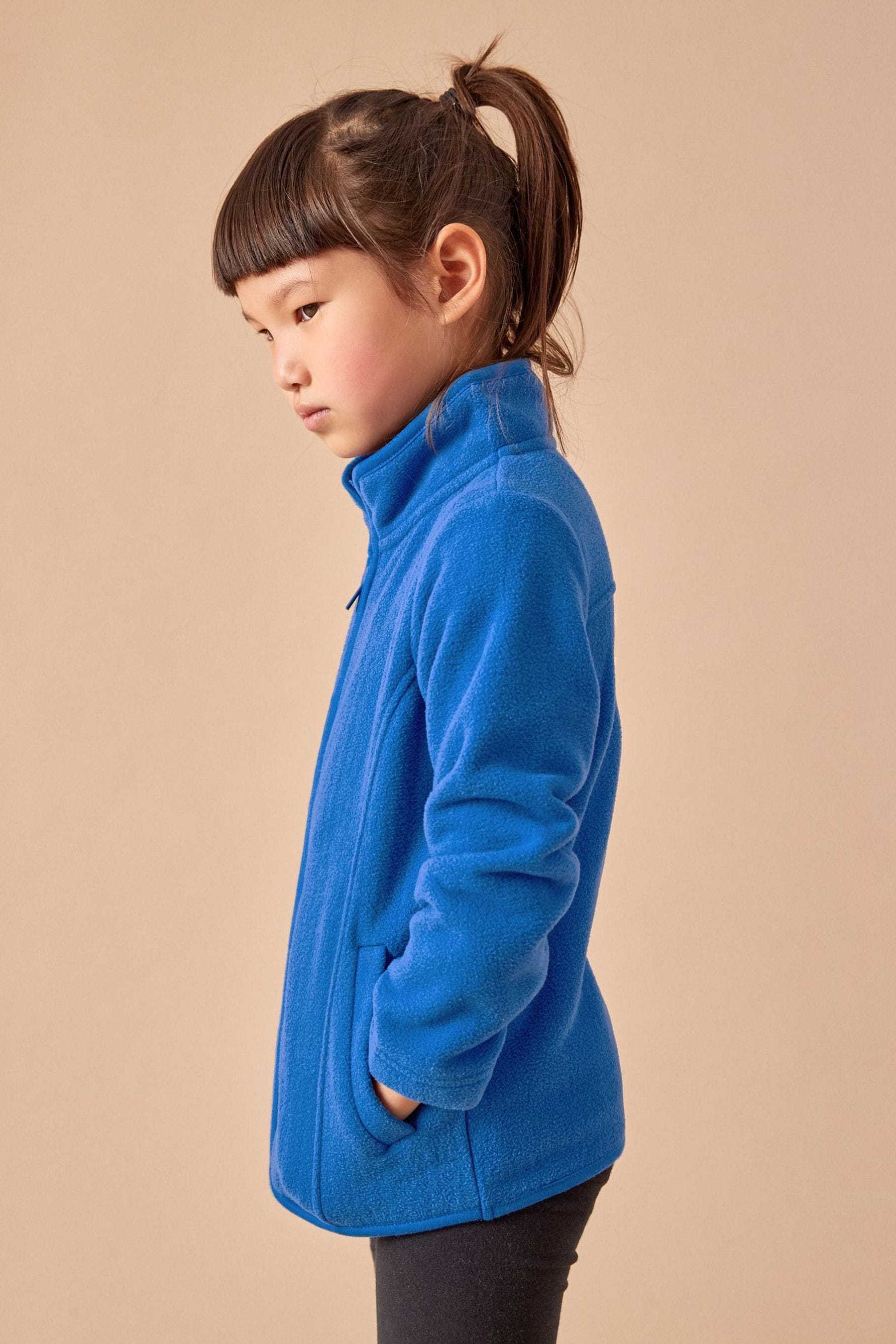 Blue Zip-Up Fleece Jacket With Pockets (3-16yrs)