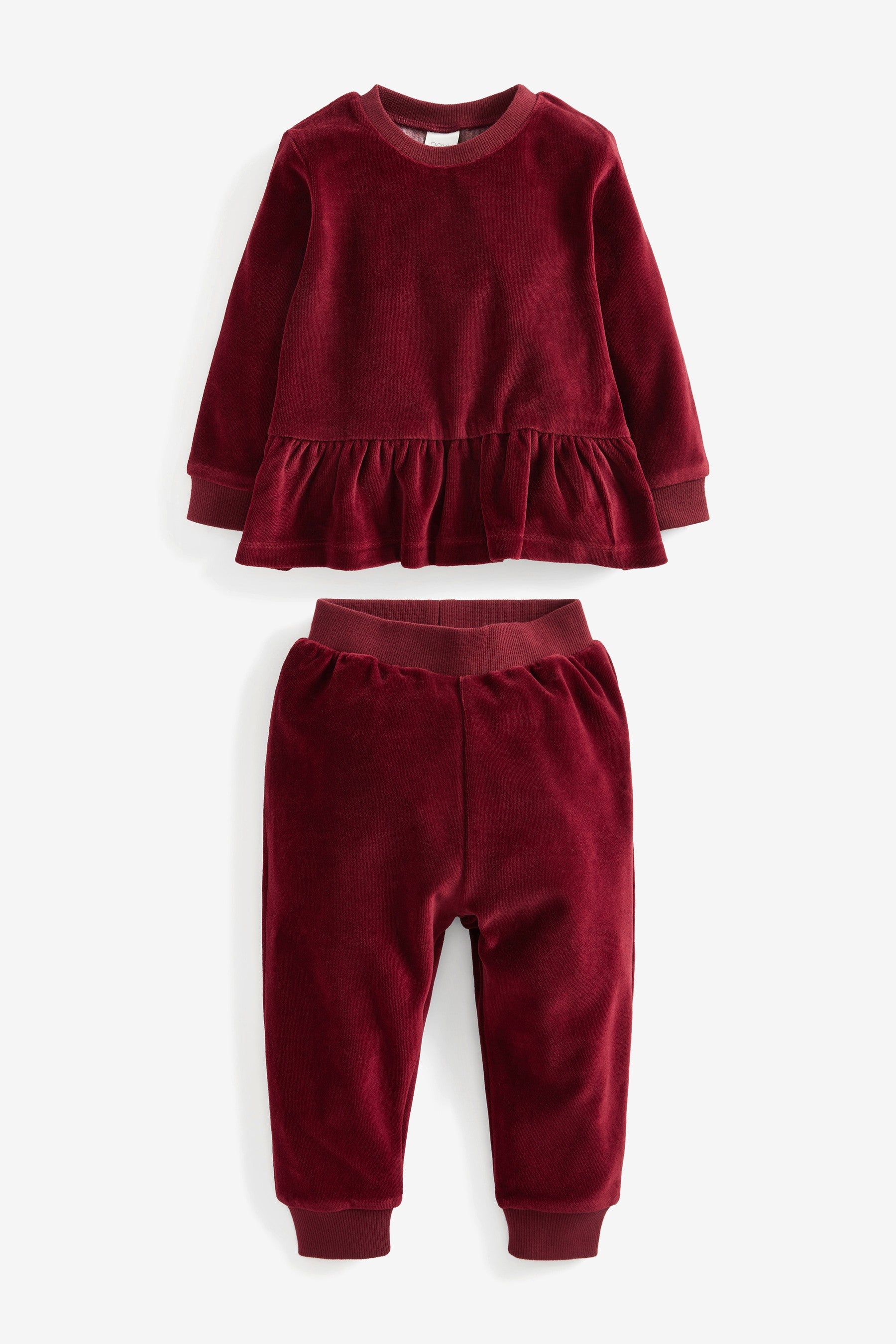 Red Peplum Velour Set (3mths-7yrs)