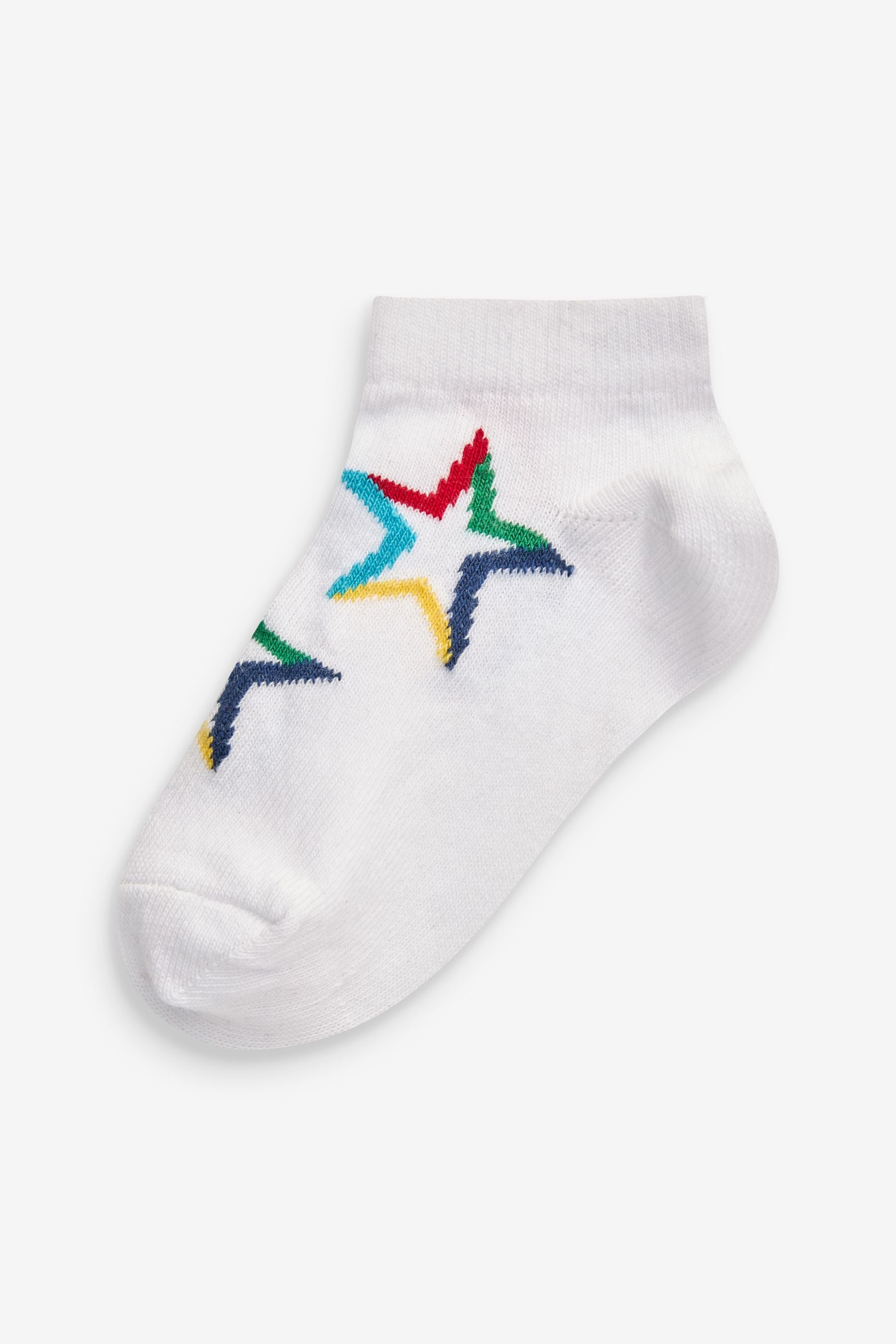 White/Blue/Red Star Cotton Rich Trainer Socks 7 Pack