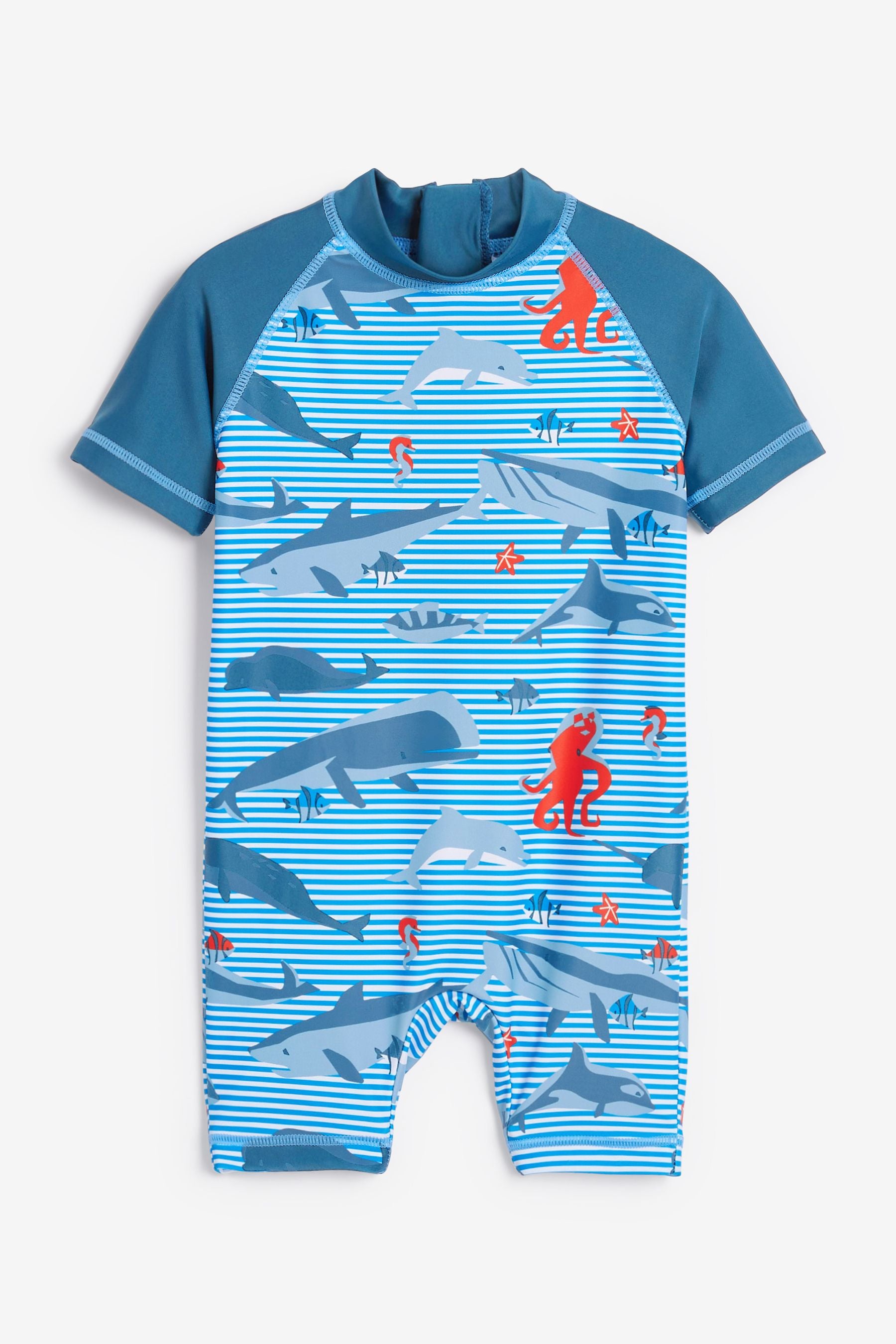 Blue Ocean Animals Sunsafe Swimsuit And Hat (3mths-7yrs)