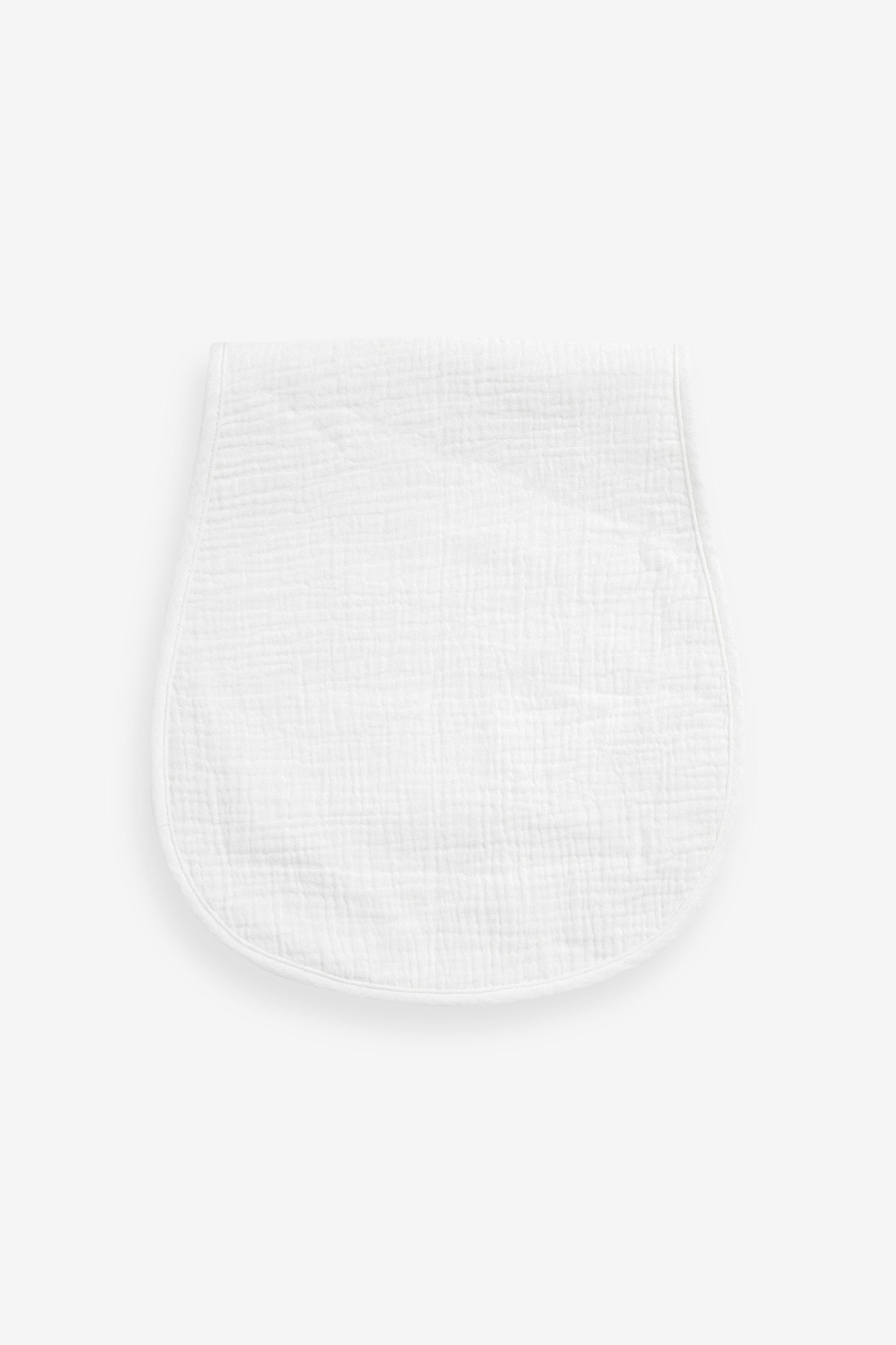 White 3 Pack Baby Muslin Burp Cloths