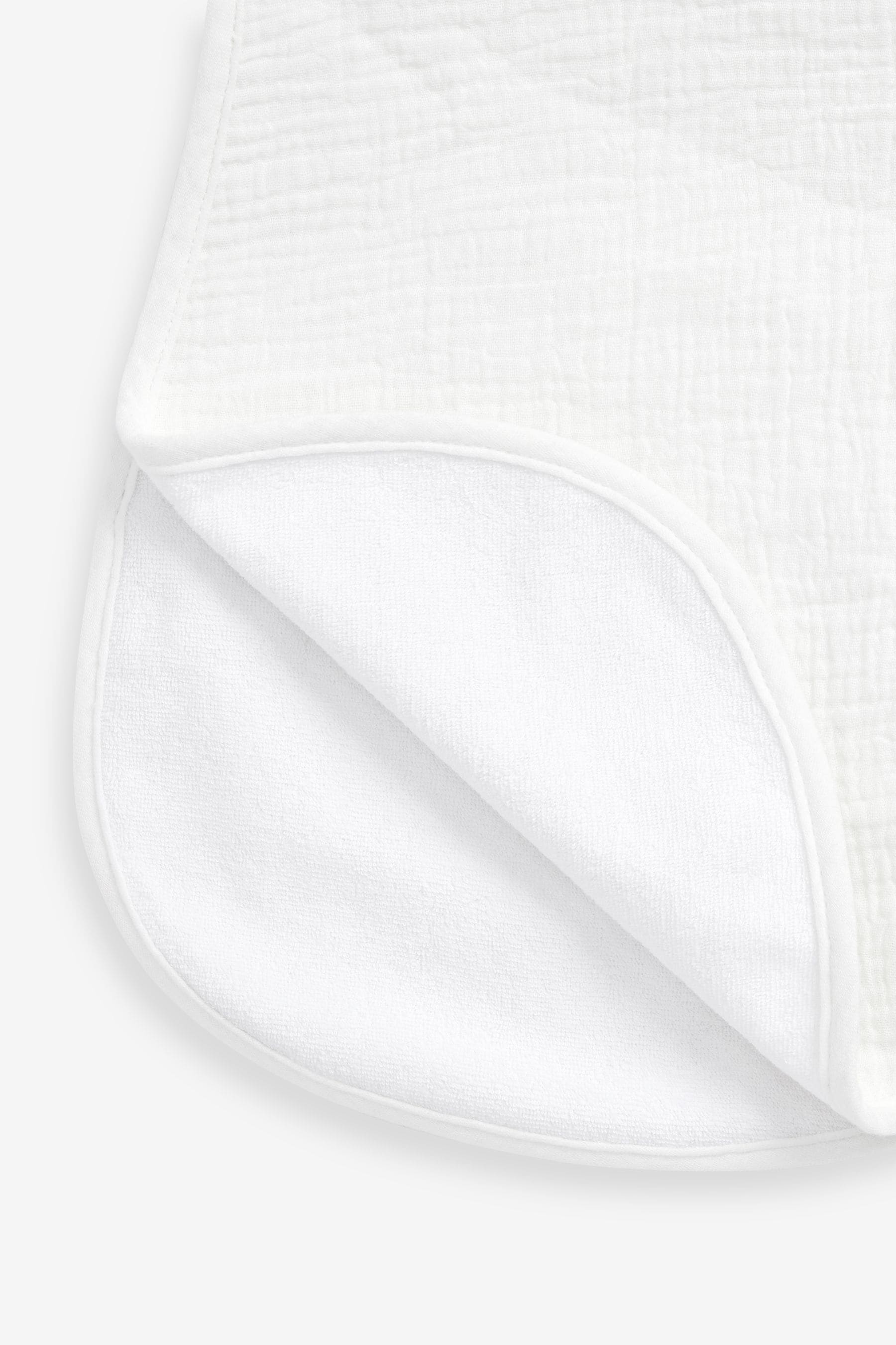 White 3 Pack Baby Muslin Burp Cloths