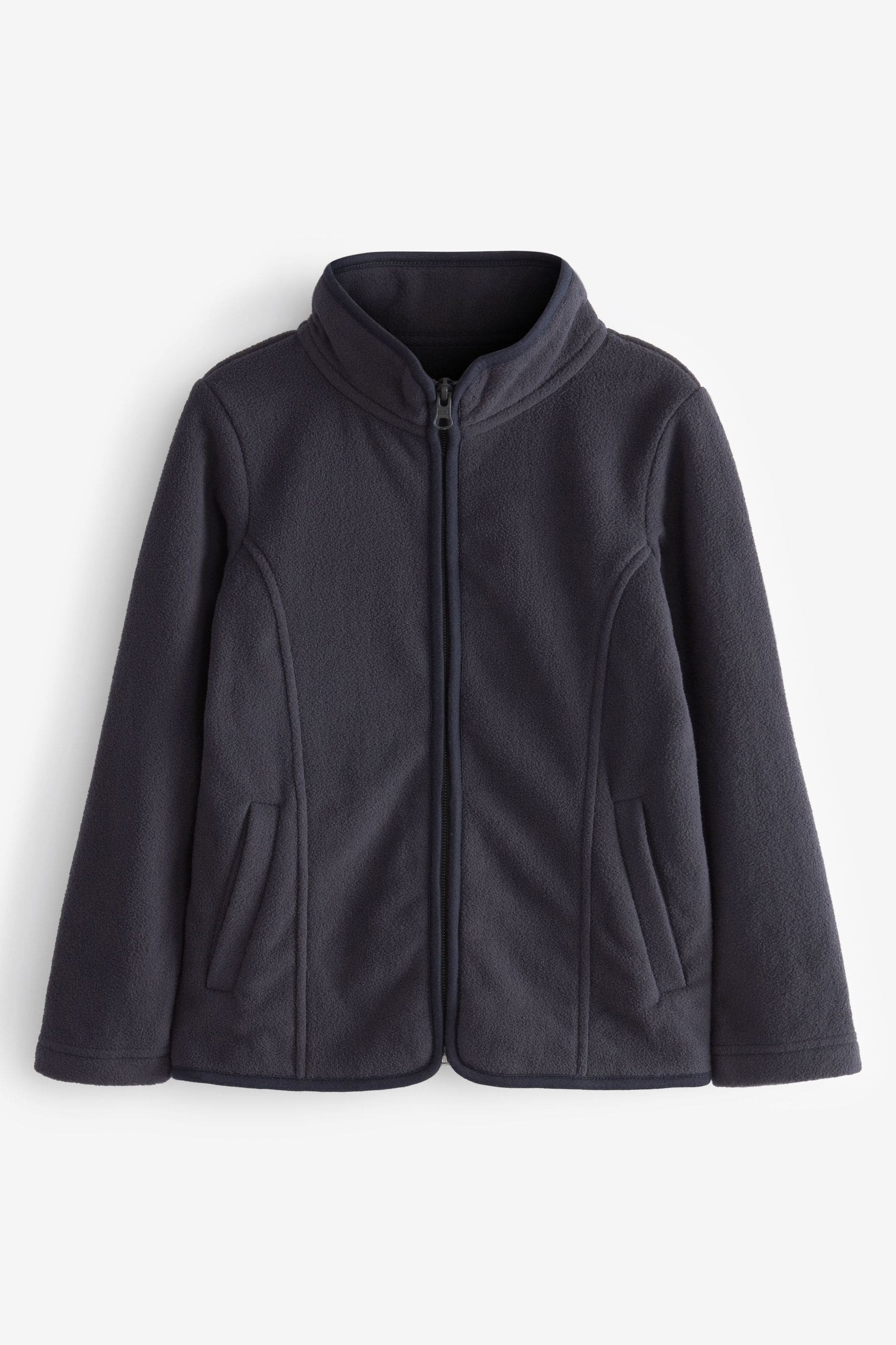 Navy Blue Zip-Up Fleece Jacket With Pockets (3-16yrs)