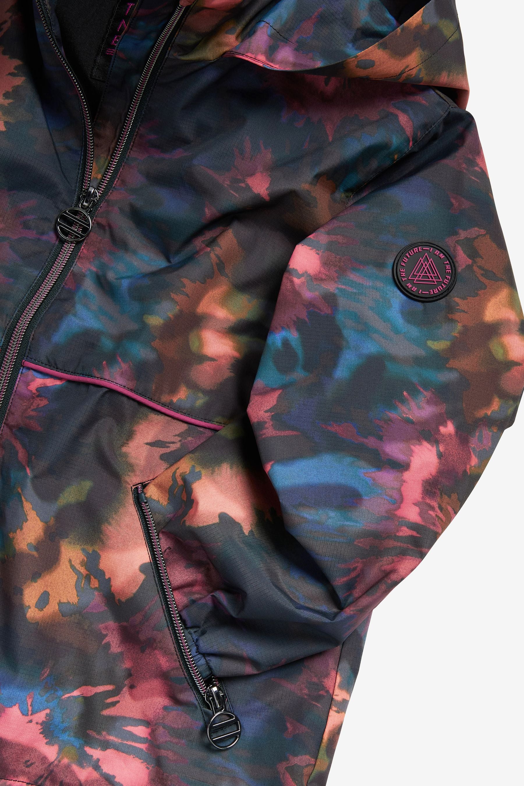 Black Shower Resistant Tie Dye Short Cagoule (3-16yrs)