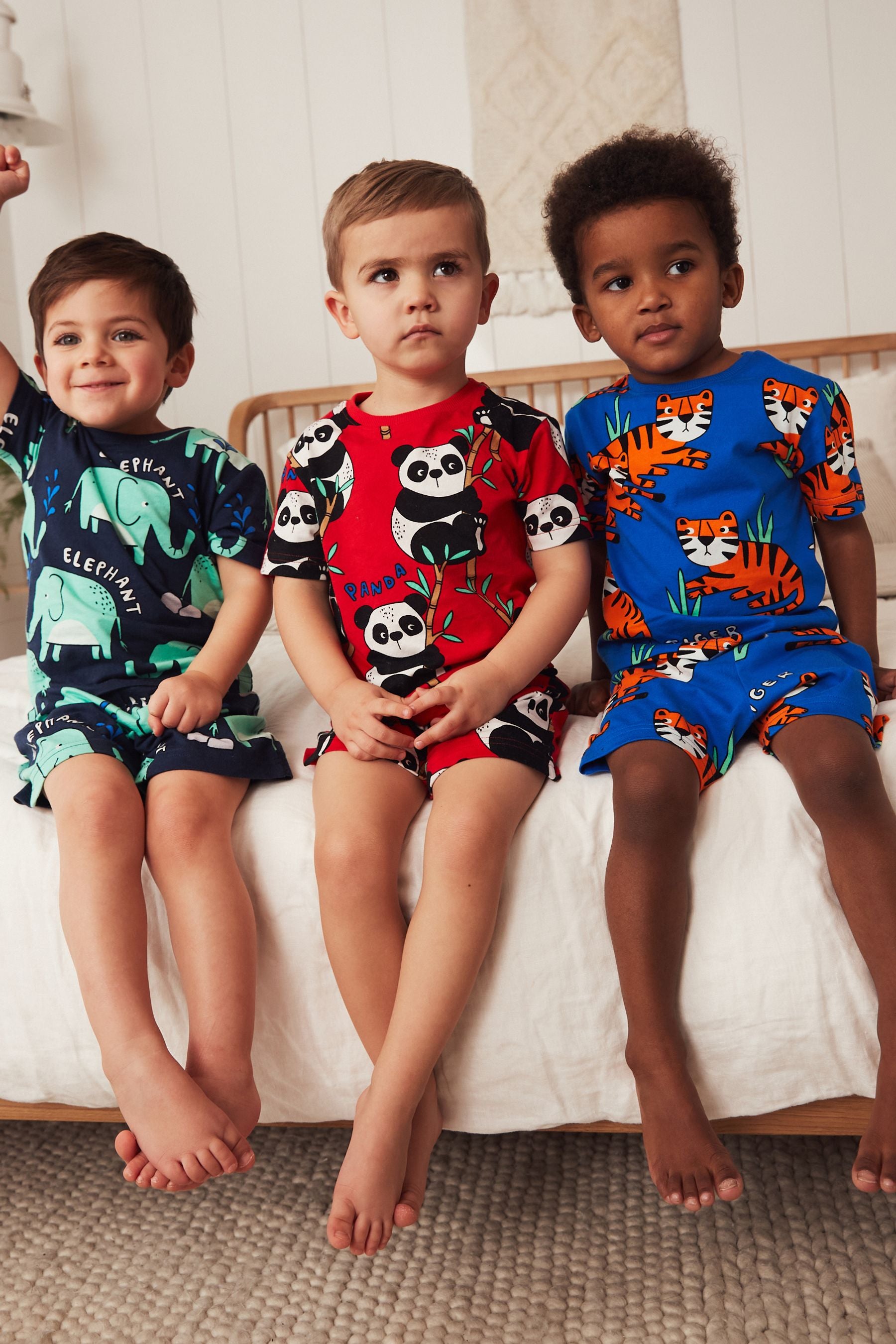 Multi Bright animals 3 Pack Short Pyjamas (9mths-10yrs)