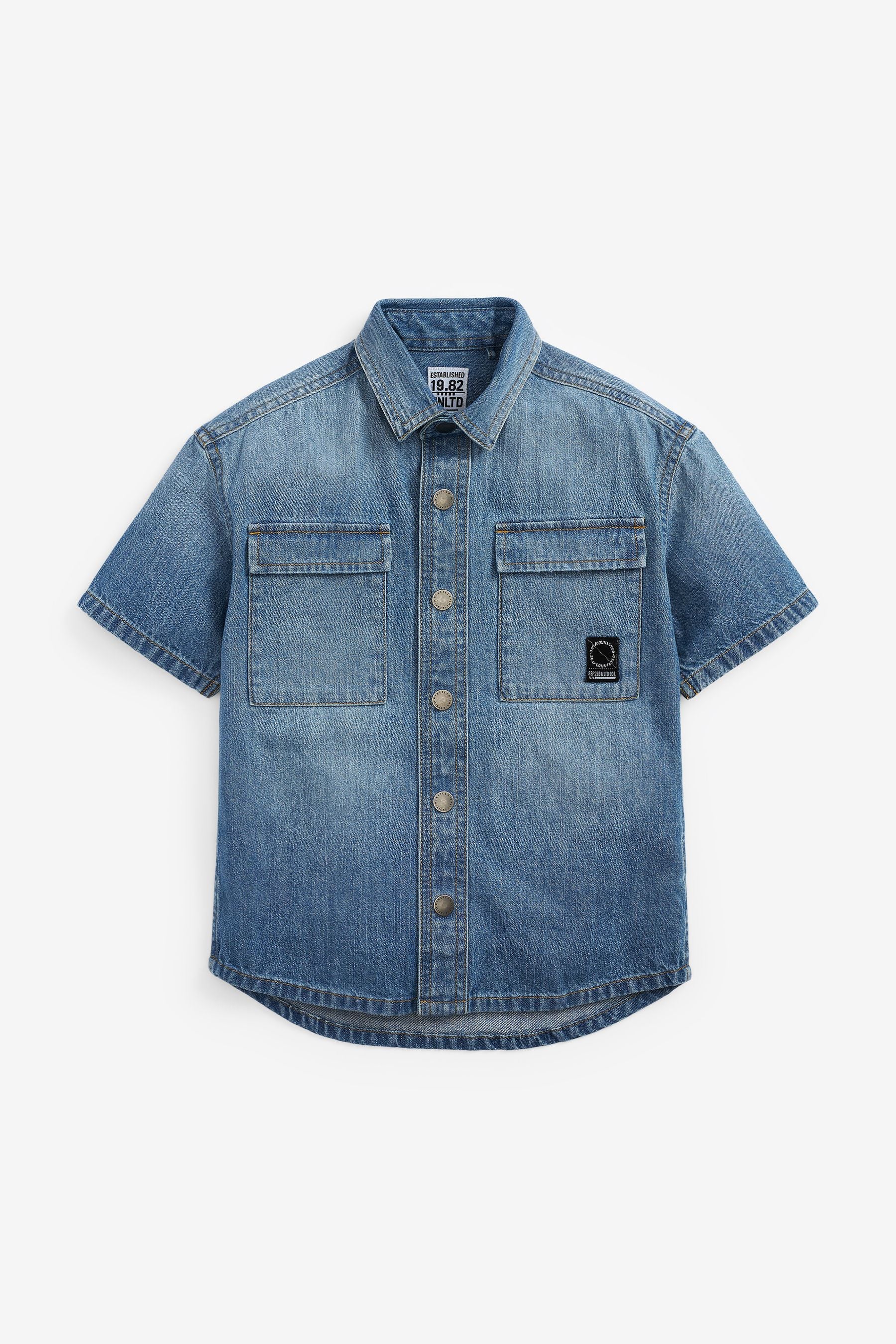 Blue Short Sleeve Denim Shirt (3-16yrs)