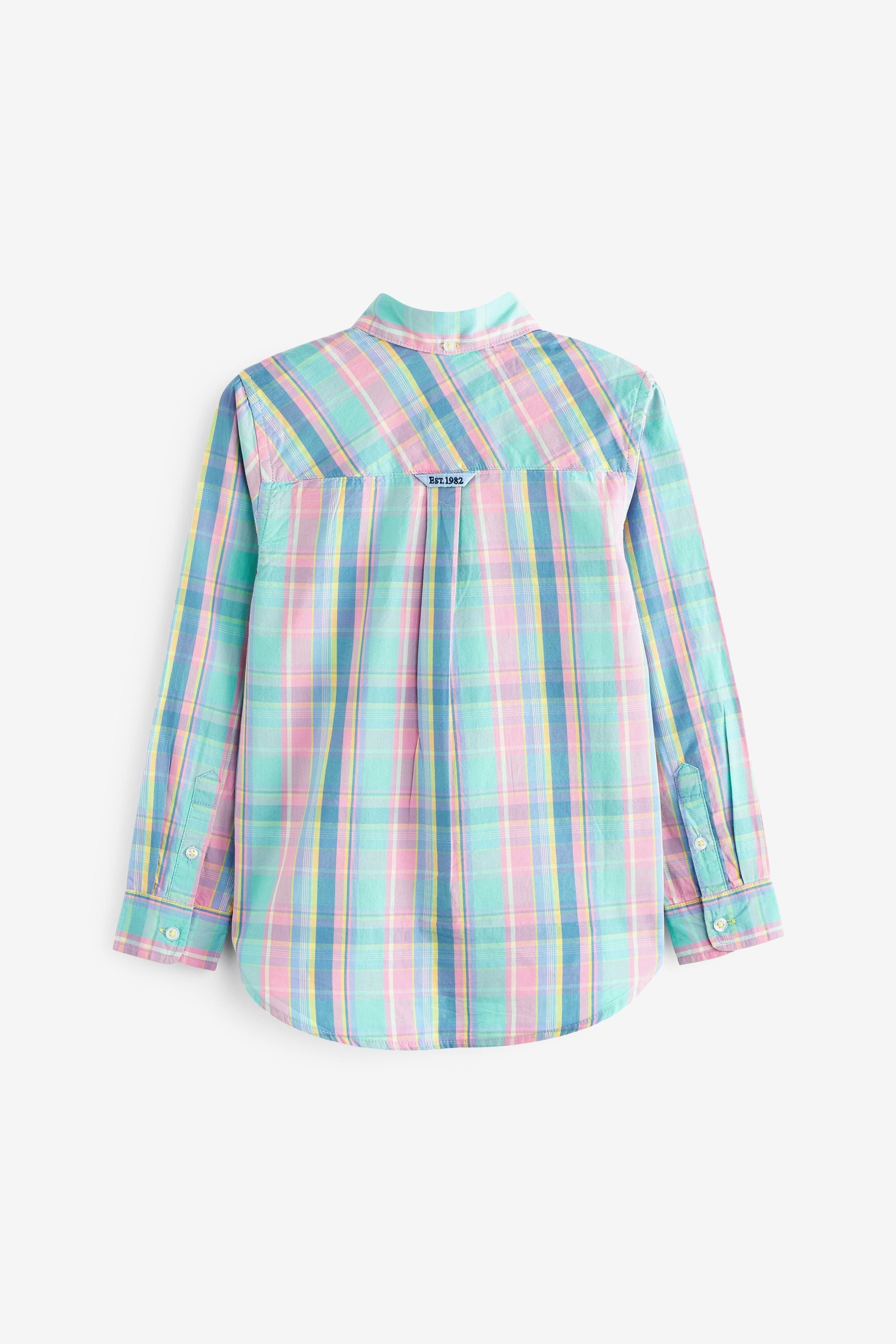 Blue/Pink Check Long Sleeve Shirt (3-16yrs)