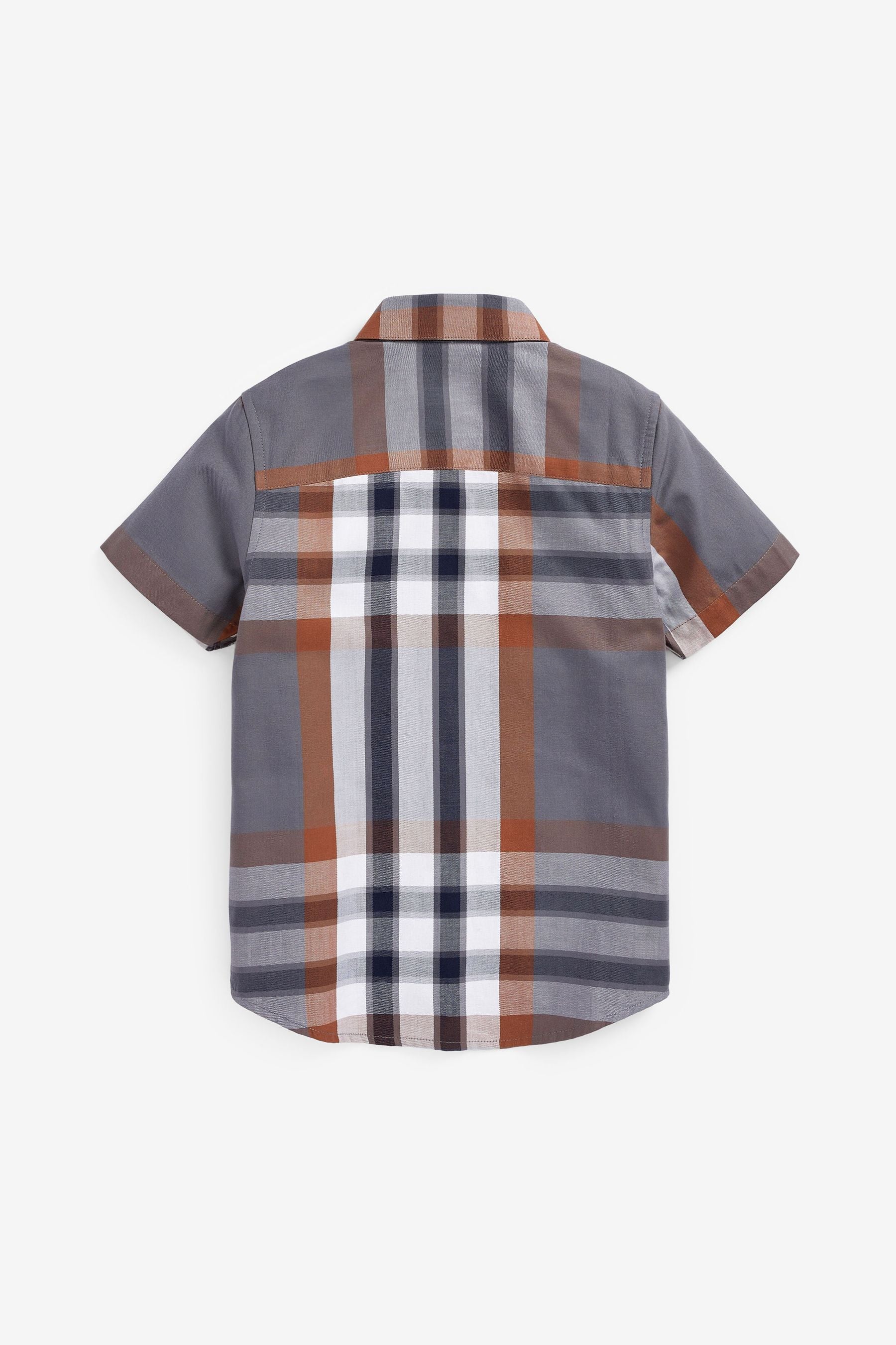 Grey Short Sleeve Check Shirt (3-16yrs)