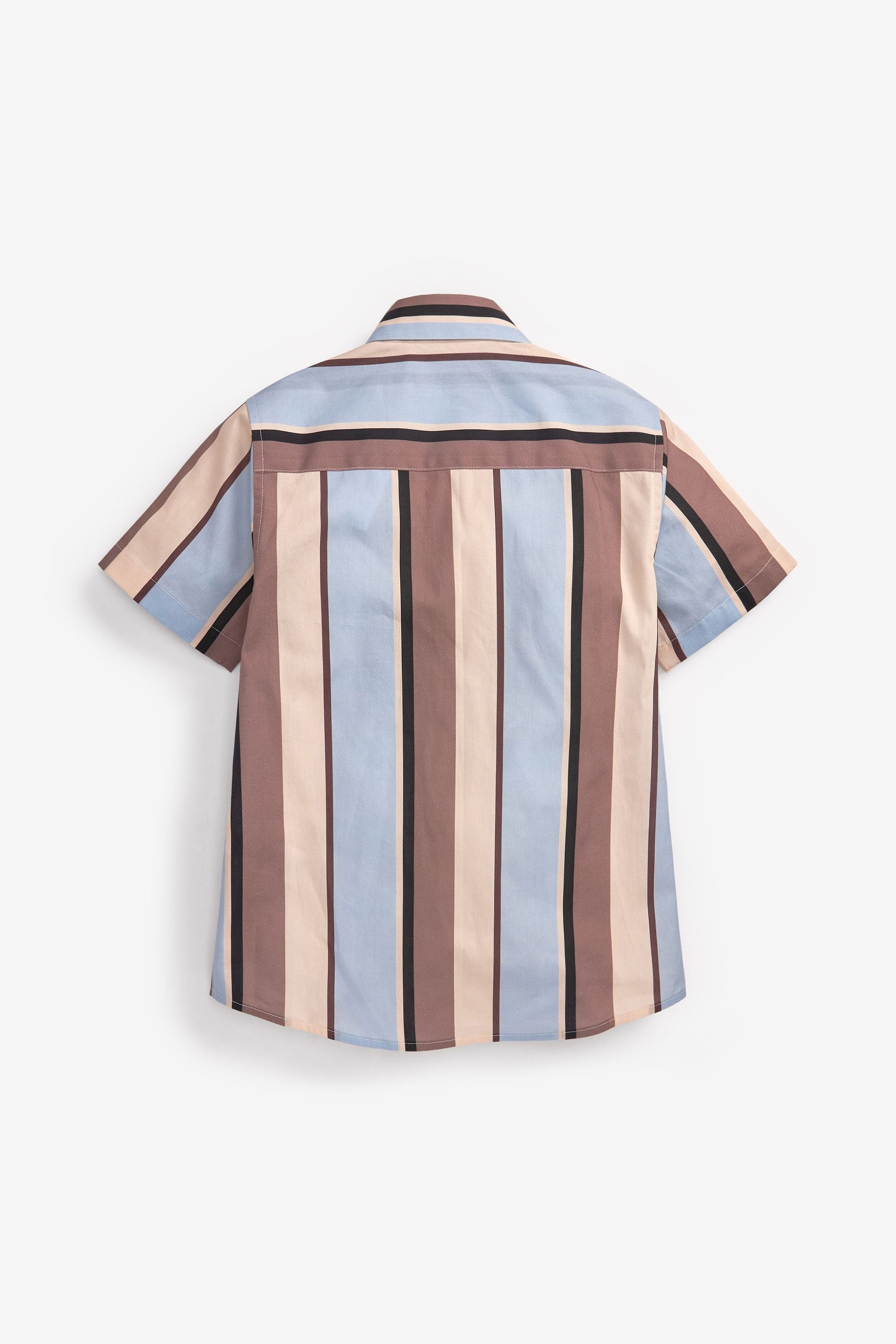 Neutral/Blue Stripe Short Sleeve Shirt (3-16yrs)